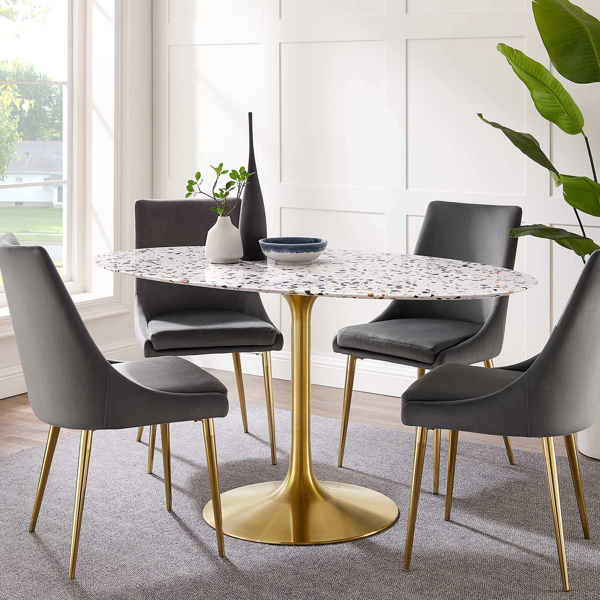 Lippa 60" Oval Terrazzo Dining Table by Modway - Best Buy Furniture