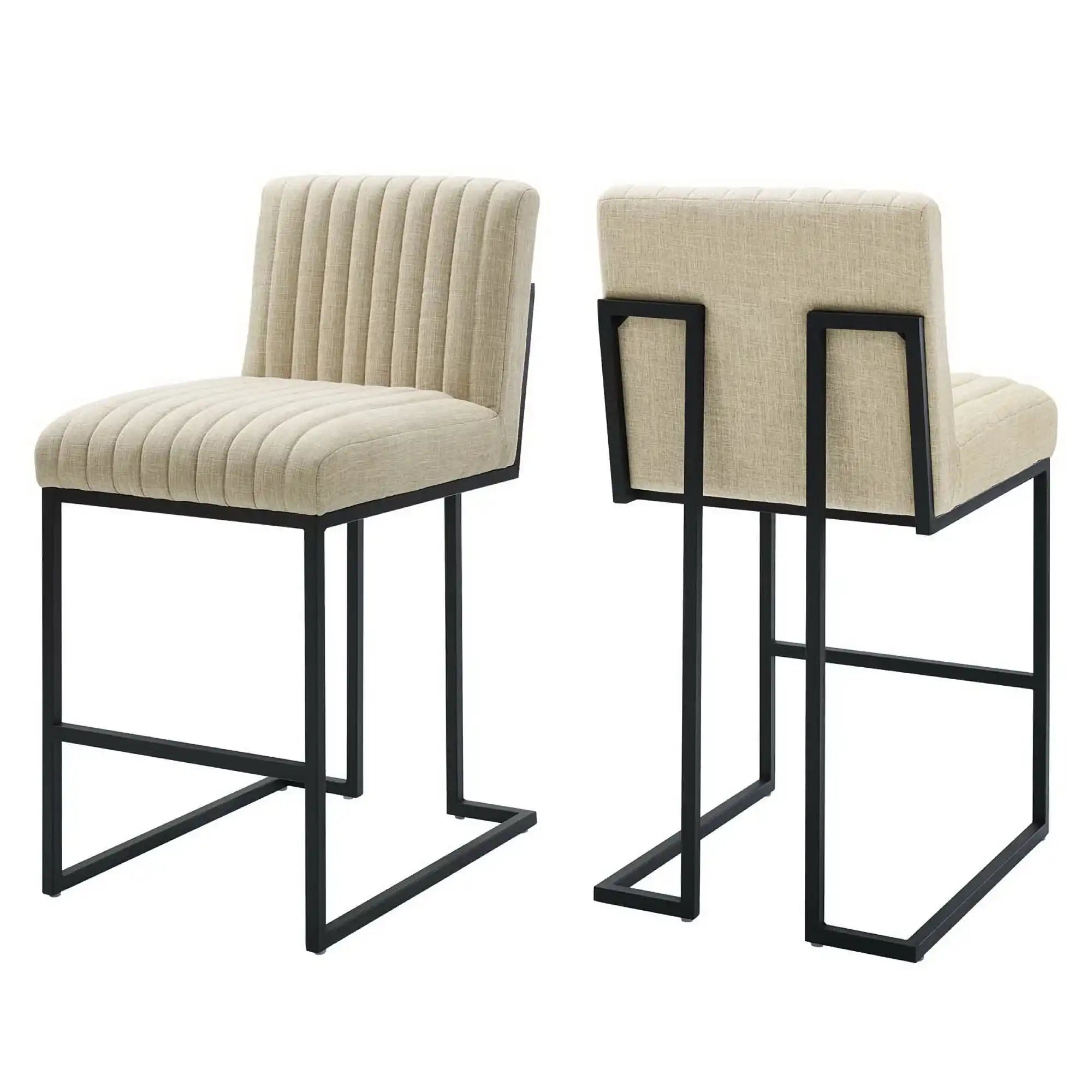 Indulge Channel Tufted Fabric Counter Stools Set of 2 by Modway - Best Buy Furniture