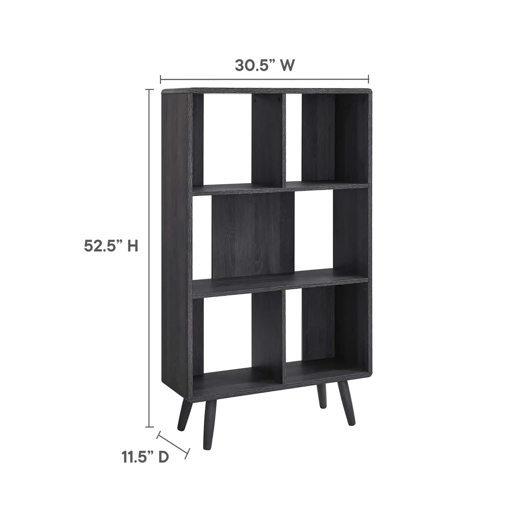 Transmit 5 Shelf Wood Grain Bookcase by Modway - Best Buy Furniture