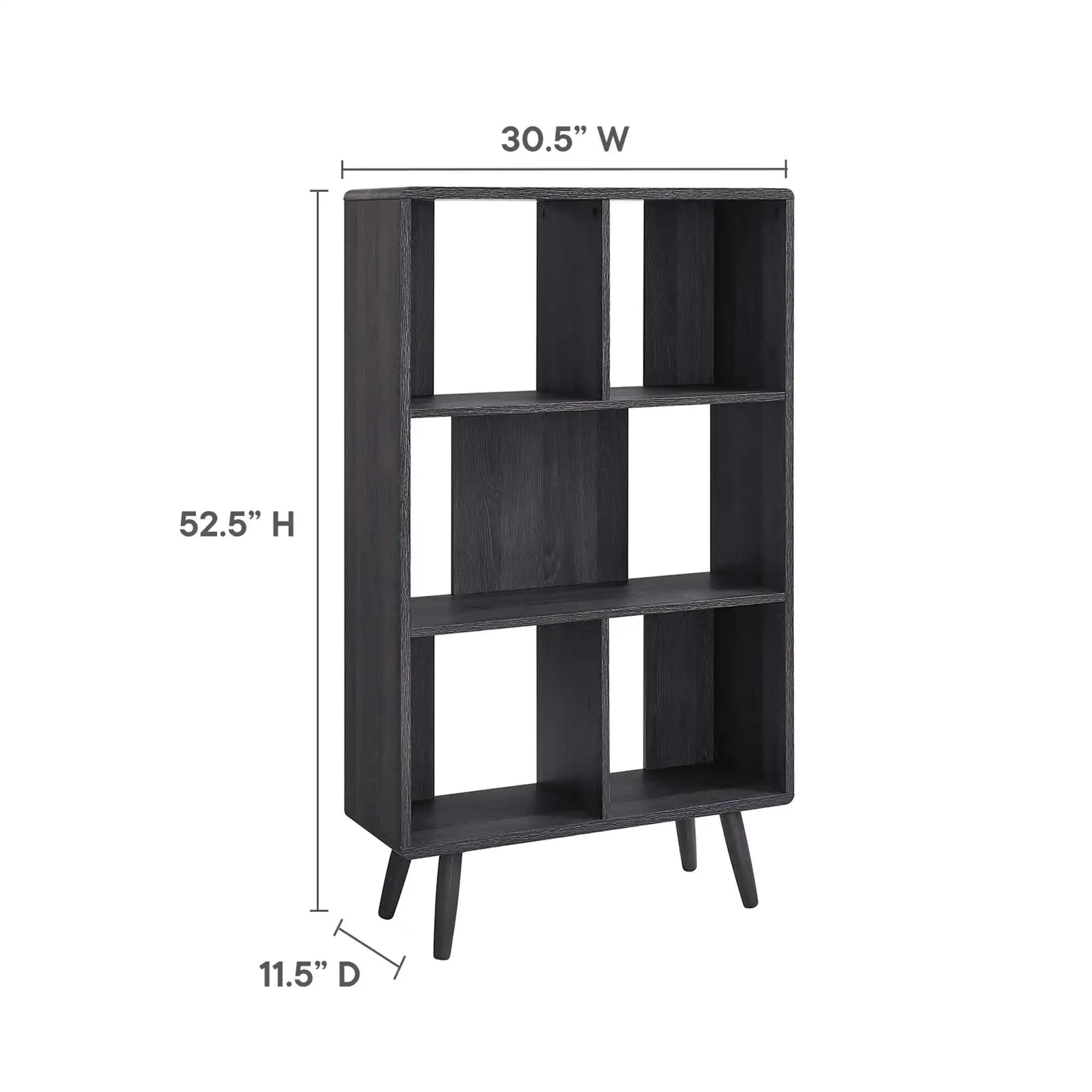 Transmit 5 Shelf Wood Grain Bookcase by Modway - Best Buy Furniture
