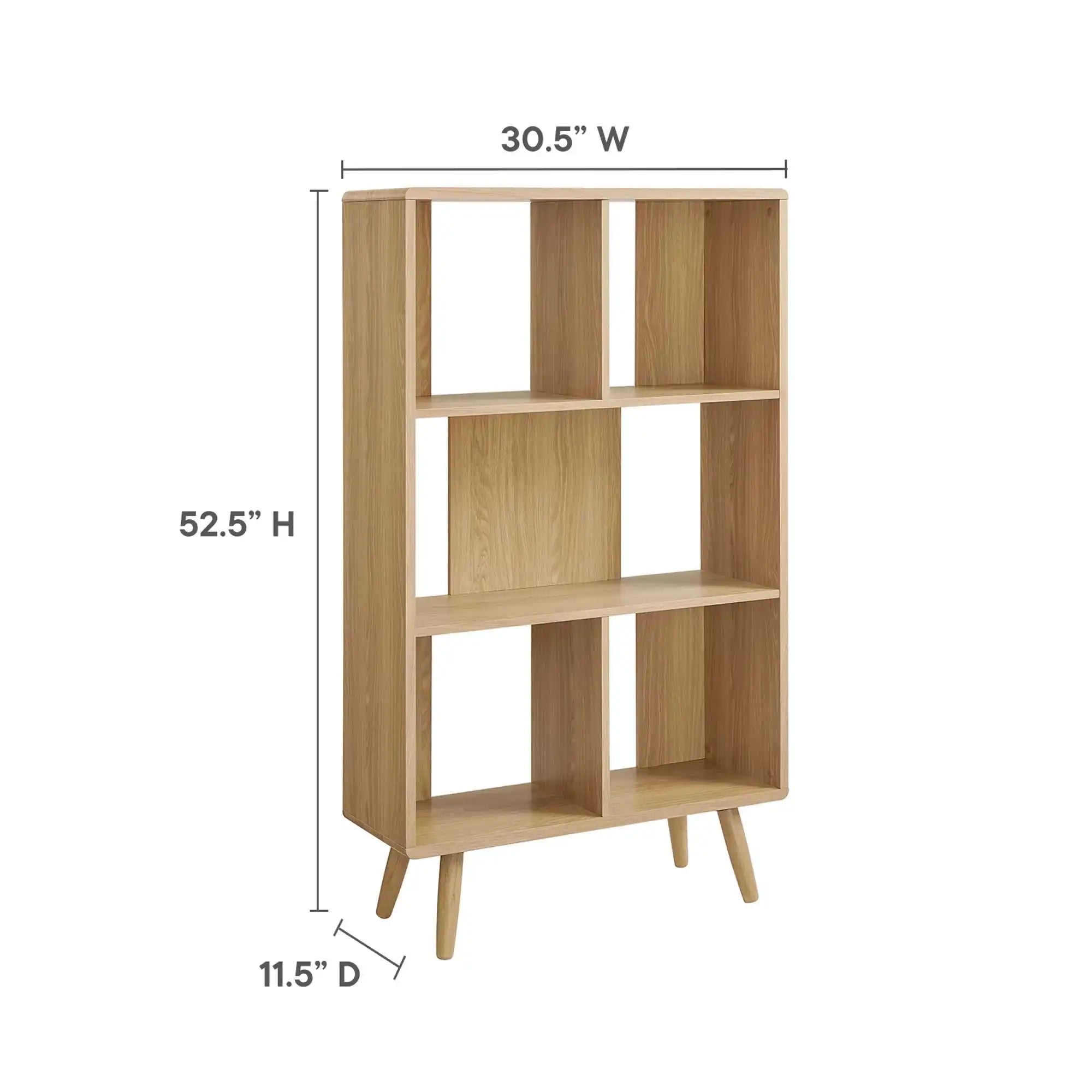 Transmit 5 Shelf Wood Grain Bookcase by Modway - Best Buy Furniture