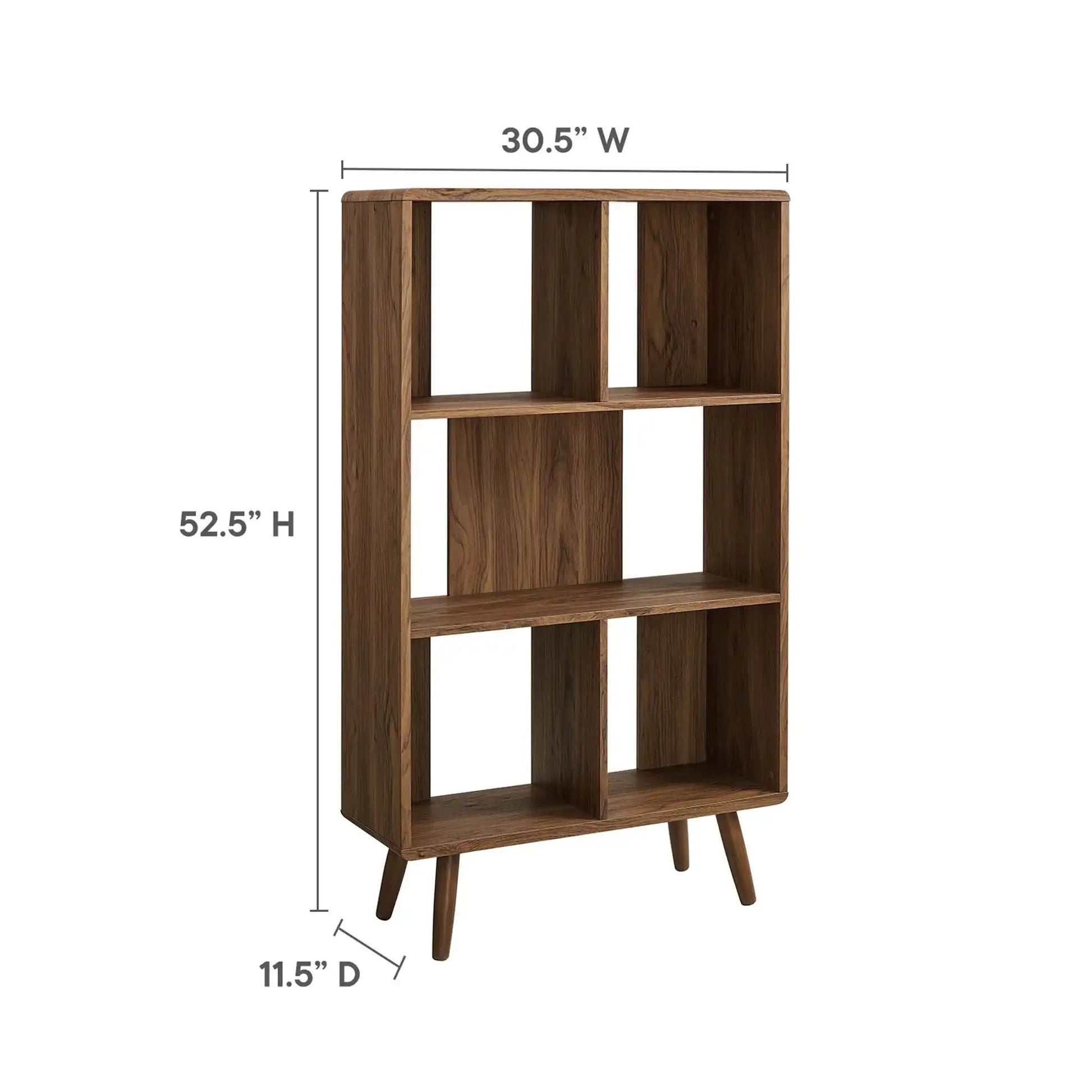 Transmit 5 Shelf Wood Grain Bookcase by Modway - Best Buy Furniture
