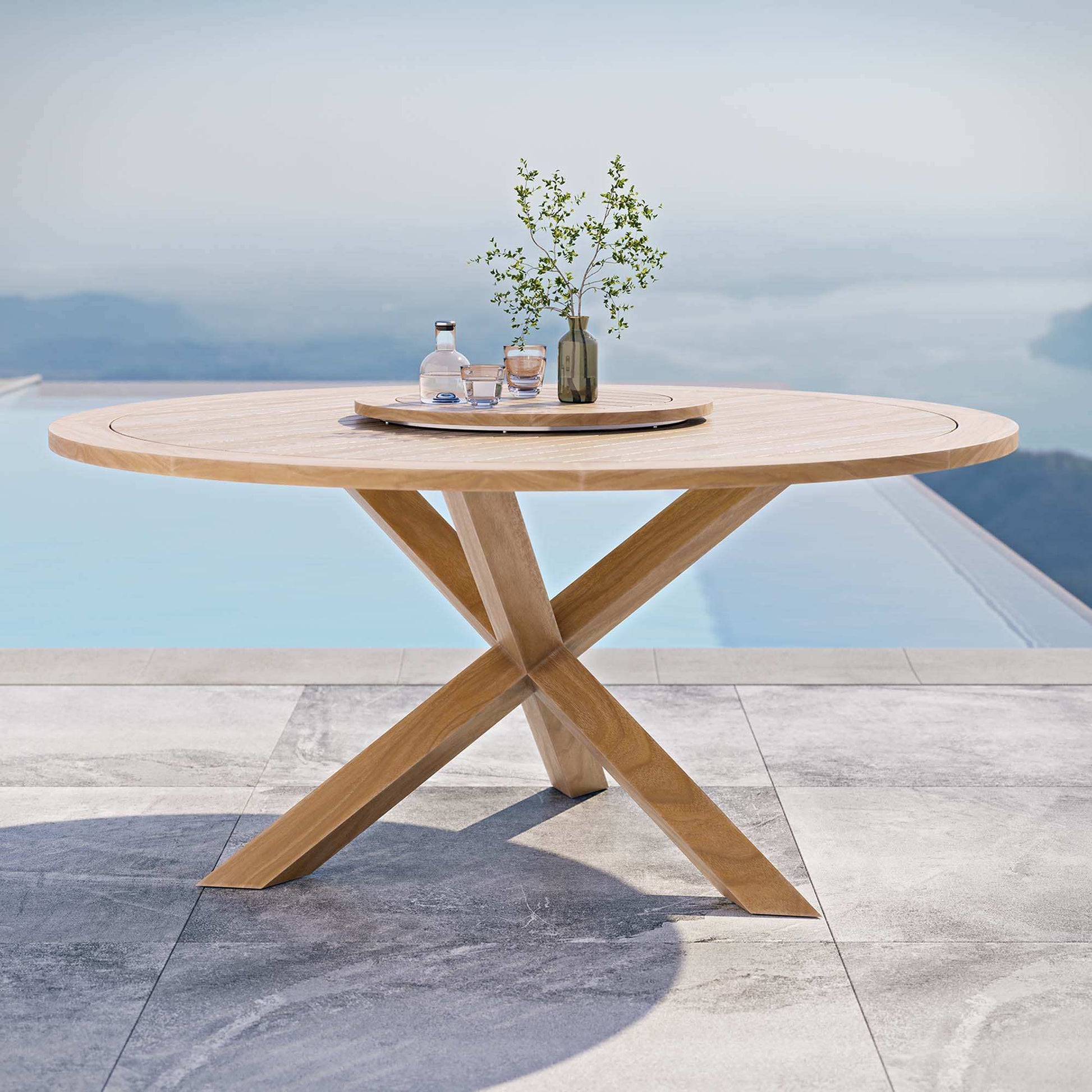 Wellspring 63" Outdoor Patio Teak Wood Dining Table by Modway - Best Buy Furniture