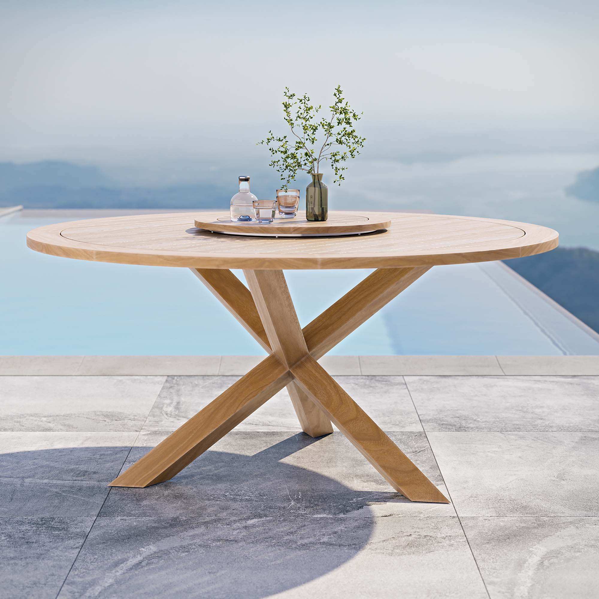 Wellspring 63" Outdoor Patio Teak Wood Dining Table by Modway - Best Buy Furniture