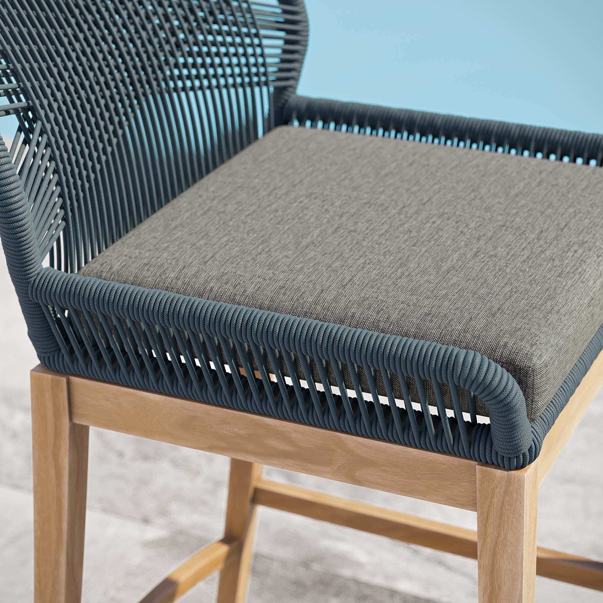 Wellspring Outdoor Patio Teak Wood Bar Stool by Modway - Best Buy Furniture