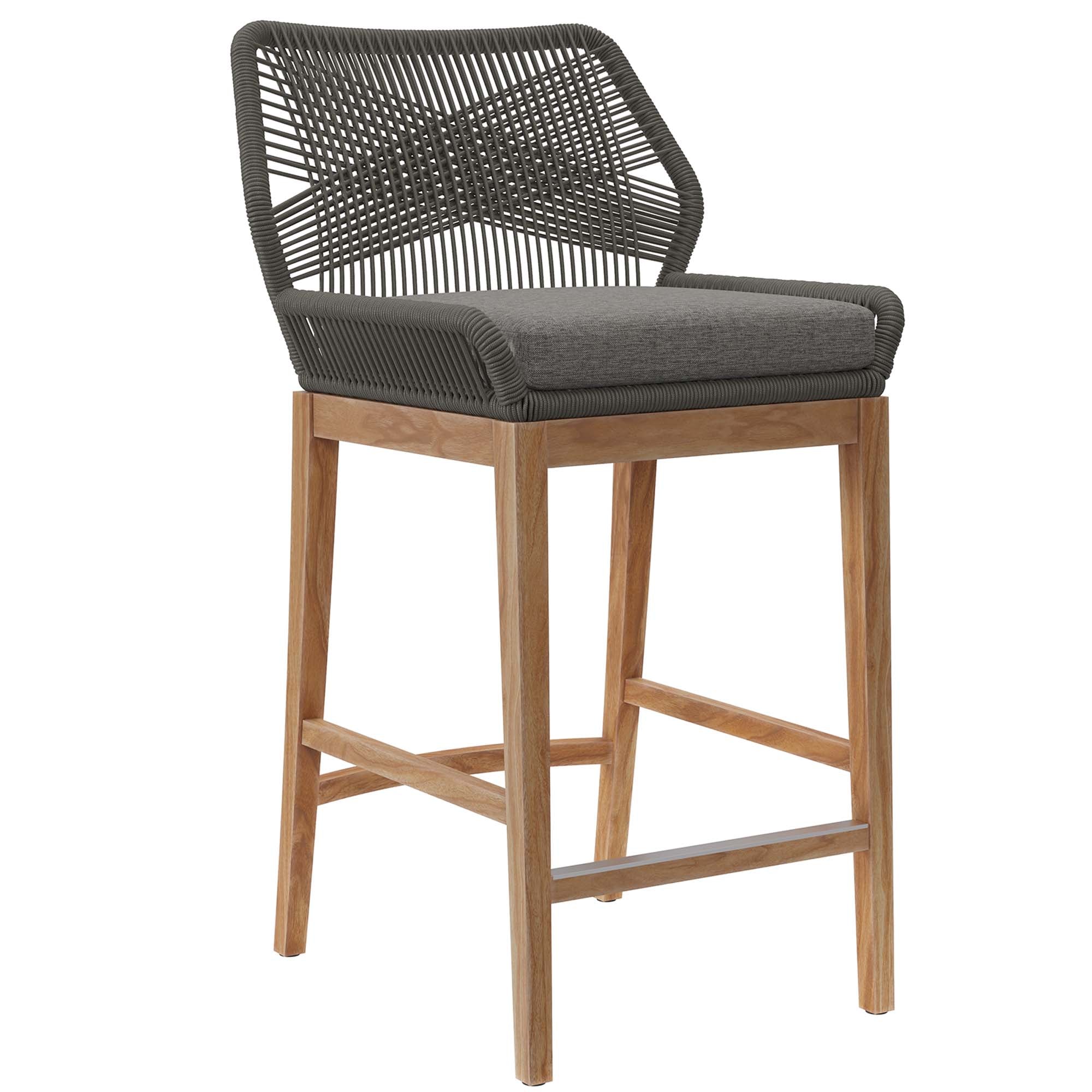 Wellspring 3-Piece Outdoor Patio Teak Wood Bar Set by Modway - Best Buy Furniture