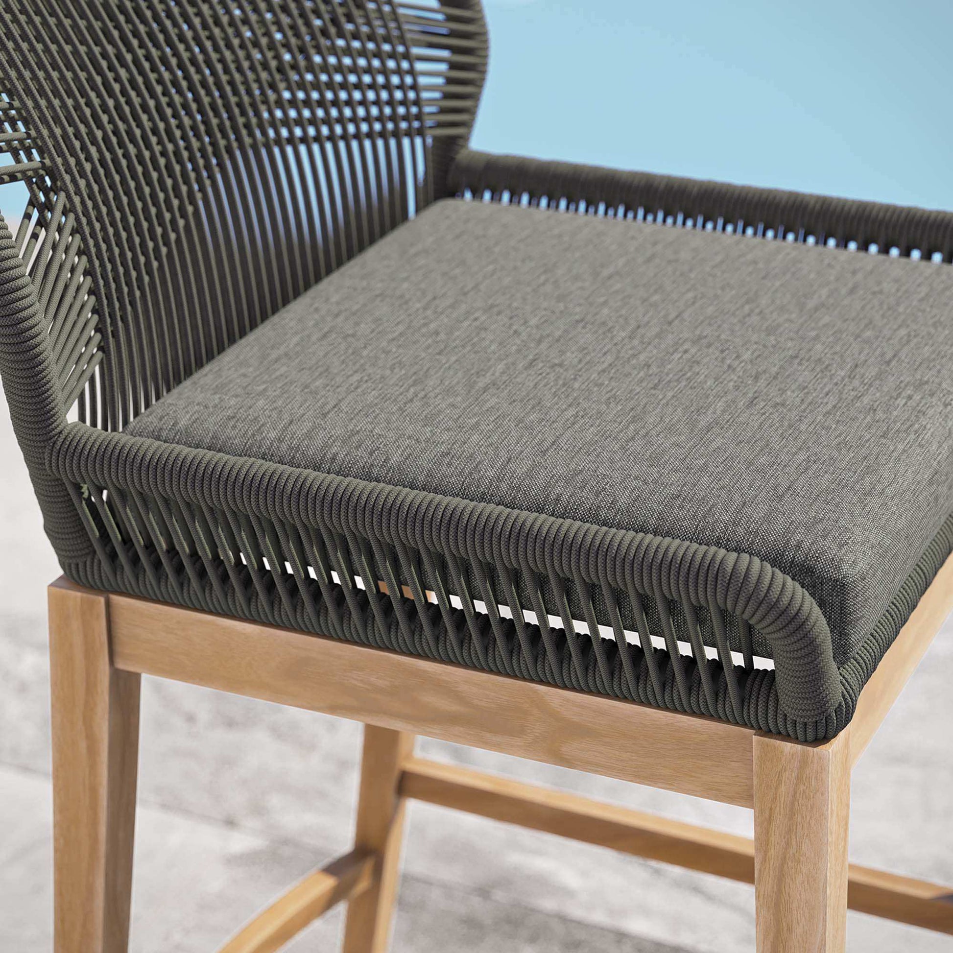 Wellspring Outdoor Patio Teak Wood Bar Stool by Modway - Best Buy Furniture