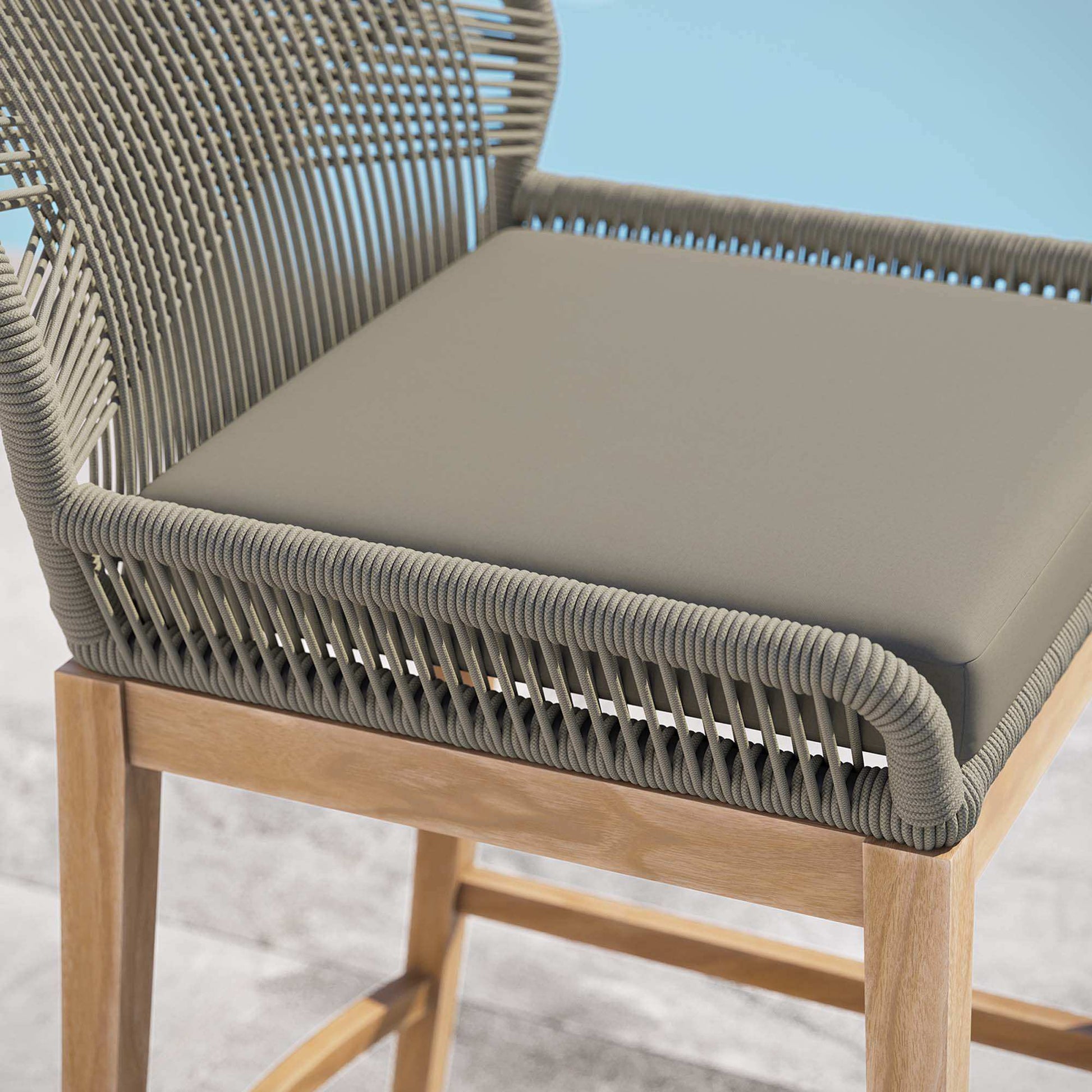 Wellspring Outdoor Patio Teak Wood Bar Stool by Modway - Best Buy Furniture