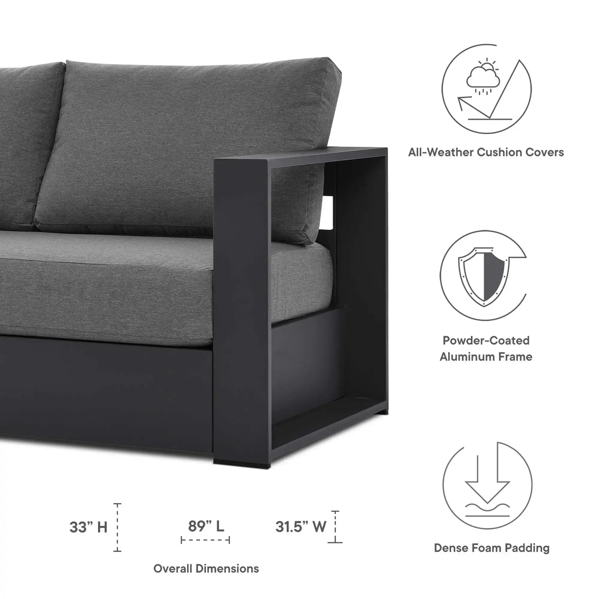 Tahoe 4-Piece Outdoor Patio Powder-Coated Aluminum Set by Modway - Best Buy Furniture