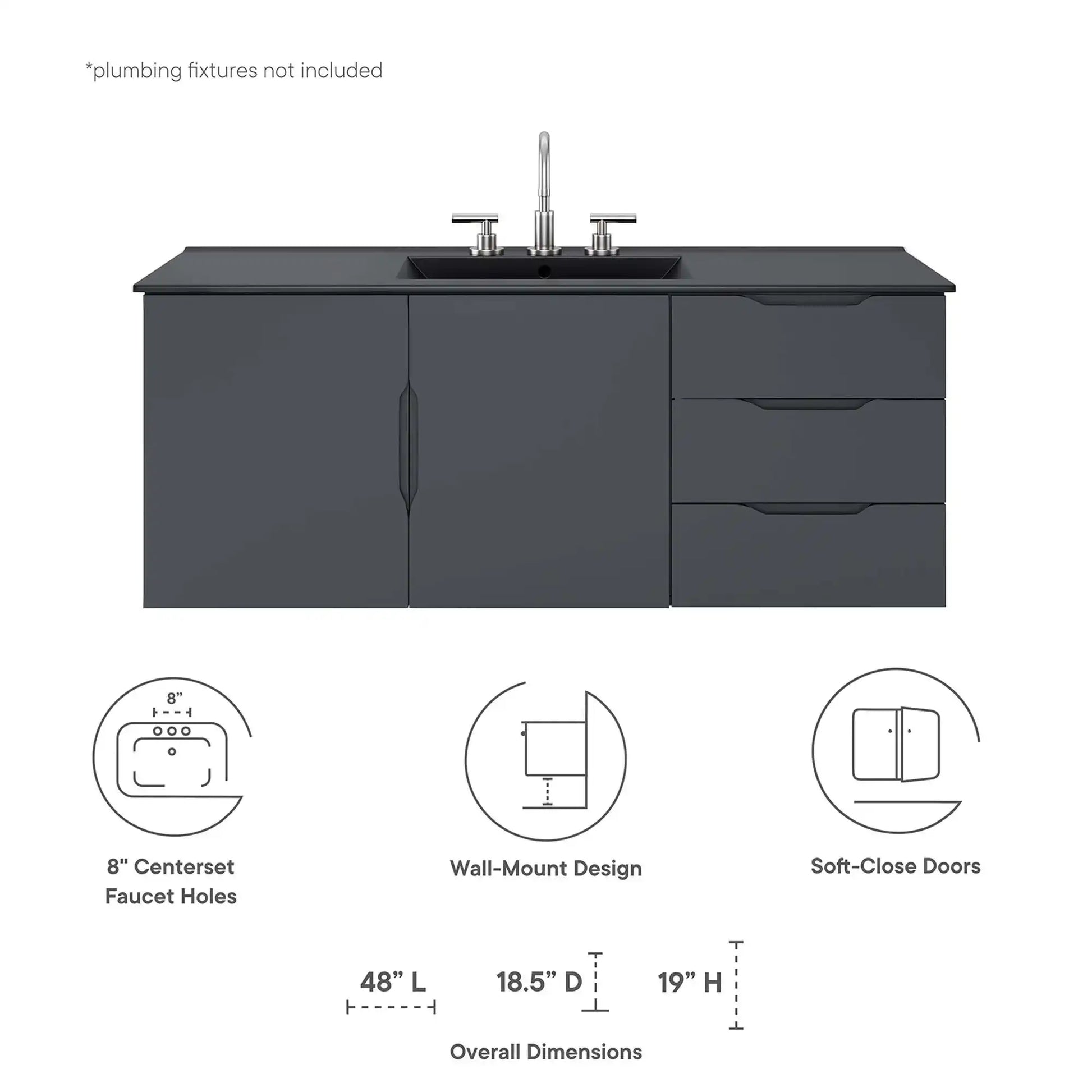 Vitality 48" Single Sink Bathroom Vanity by Modway - Best Buy Furniture