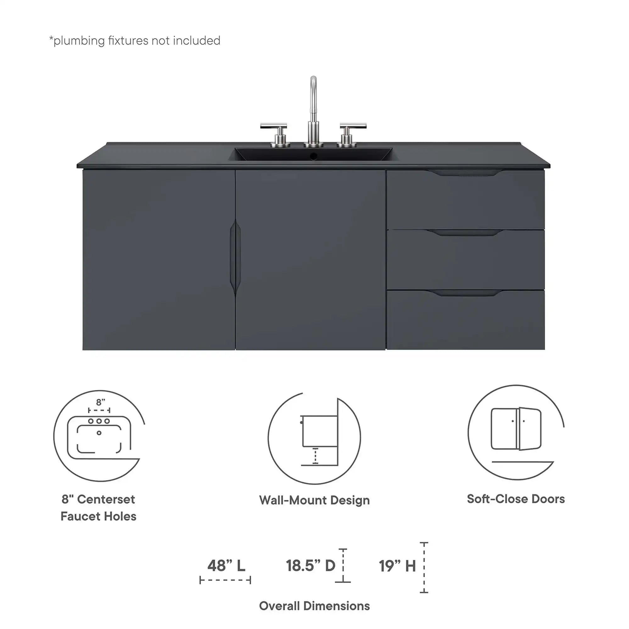 Vitality 48" Single Sink Bathroom Vanity by Modway - Best Buy Furniture