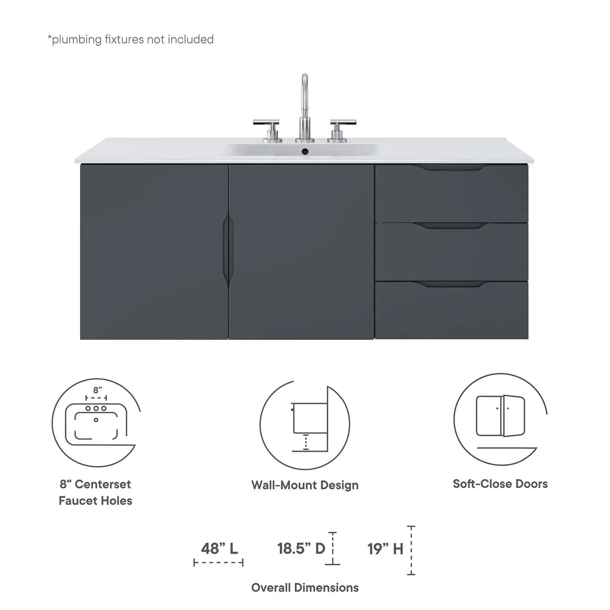 Vitality 48" Single Sink Bathroom Vanity by Modway - Best Buy Furniture