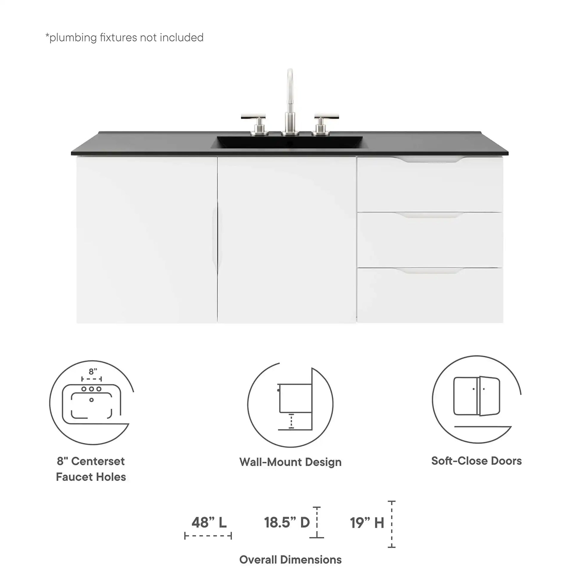 Vitality 48" Single Sink Bathroom Vanity by Modway - Best Buy Furniture