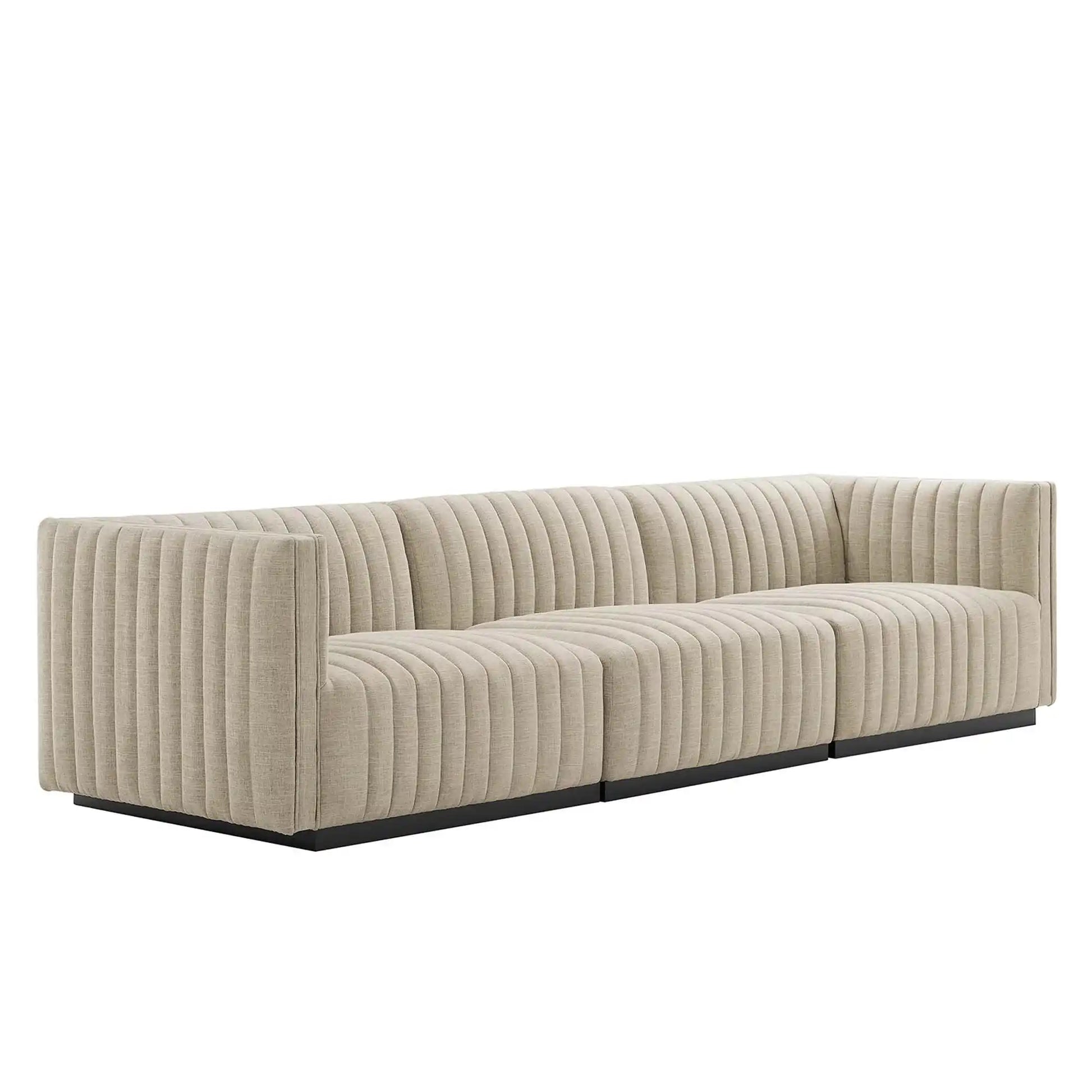 Conjure Channel Tufted Upholstered Fabric Sofa by Modway - Best Buy Furniture