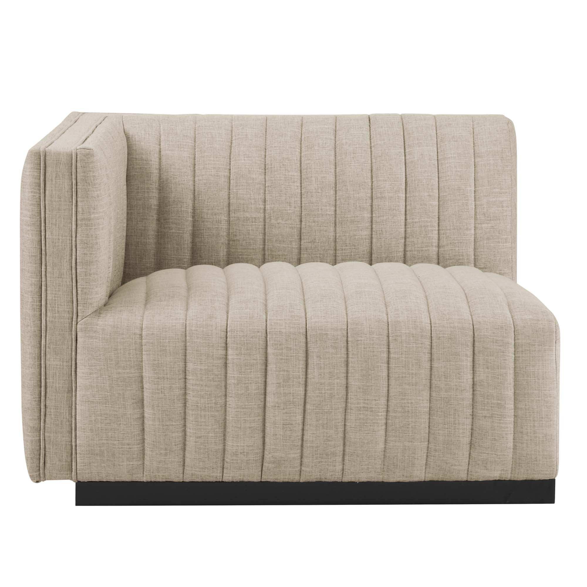 Conjure 4-Piece Channel Tufted Upholstered Fabric Sectional Sofa by Modway - Best Buy Furniture