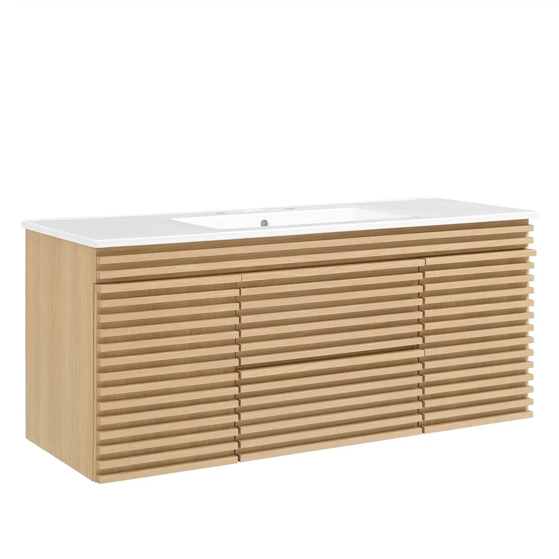 Render 48" Wall-Mount Bathroom Vanity by Modway - Best Buy Furniture