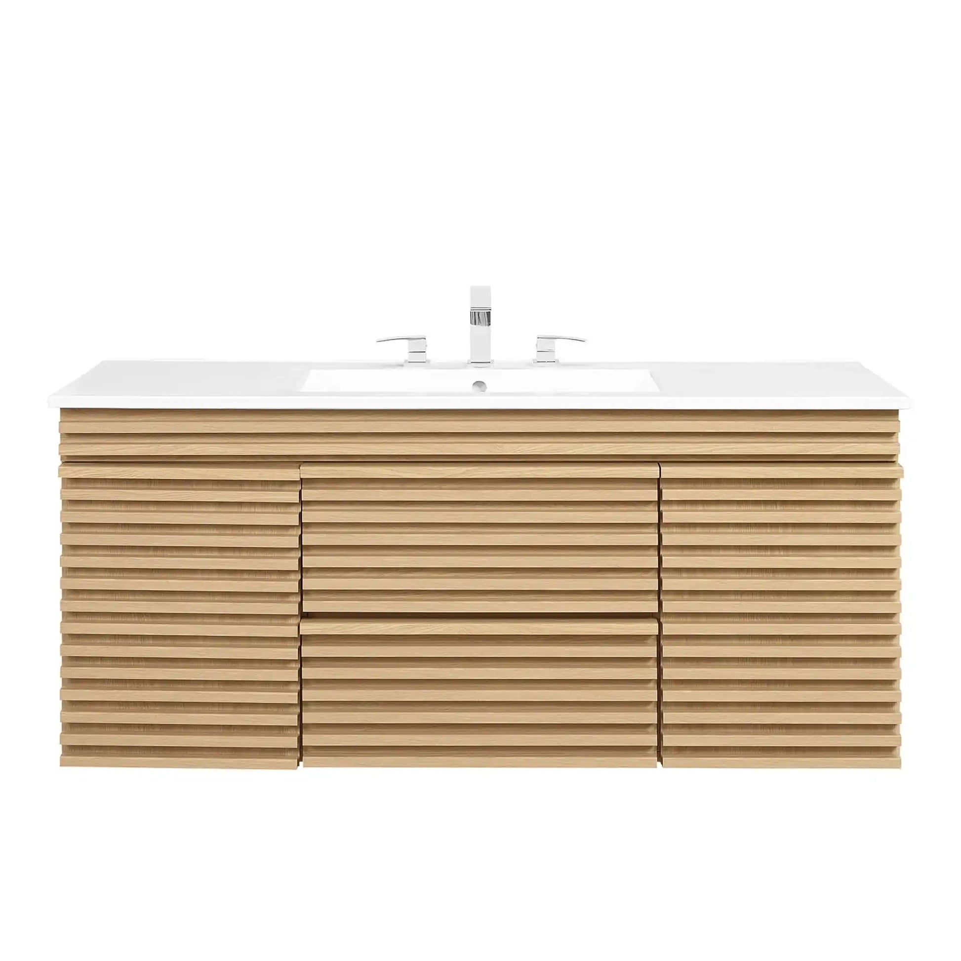 Render 48" Wall-Mount Bathroom Vanity by Modway - Best Buy Furniture