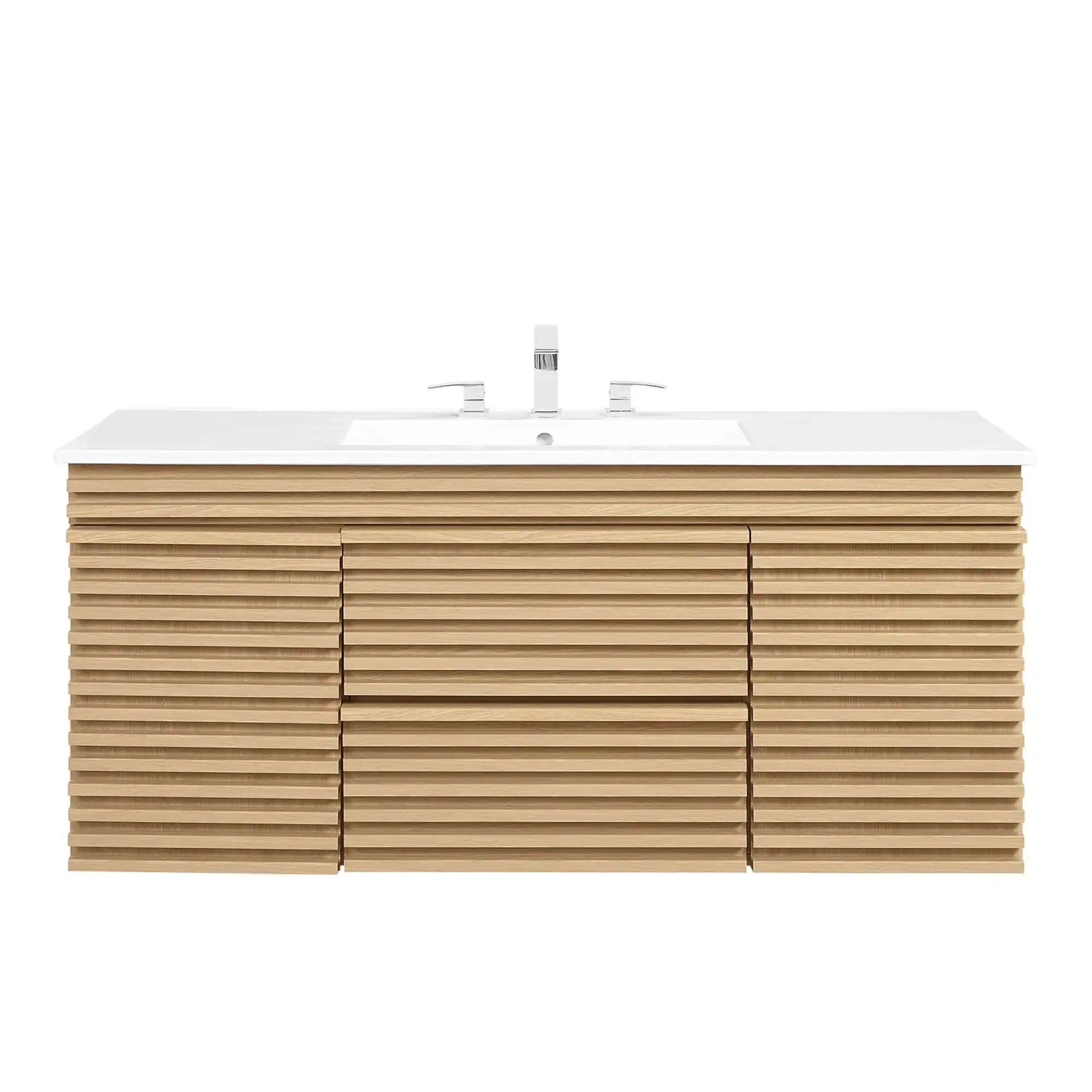 Render 48" Wall-Mount Bathroom Vanity by Modway - Best Buy Furniture