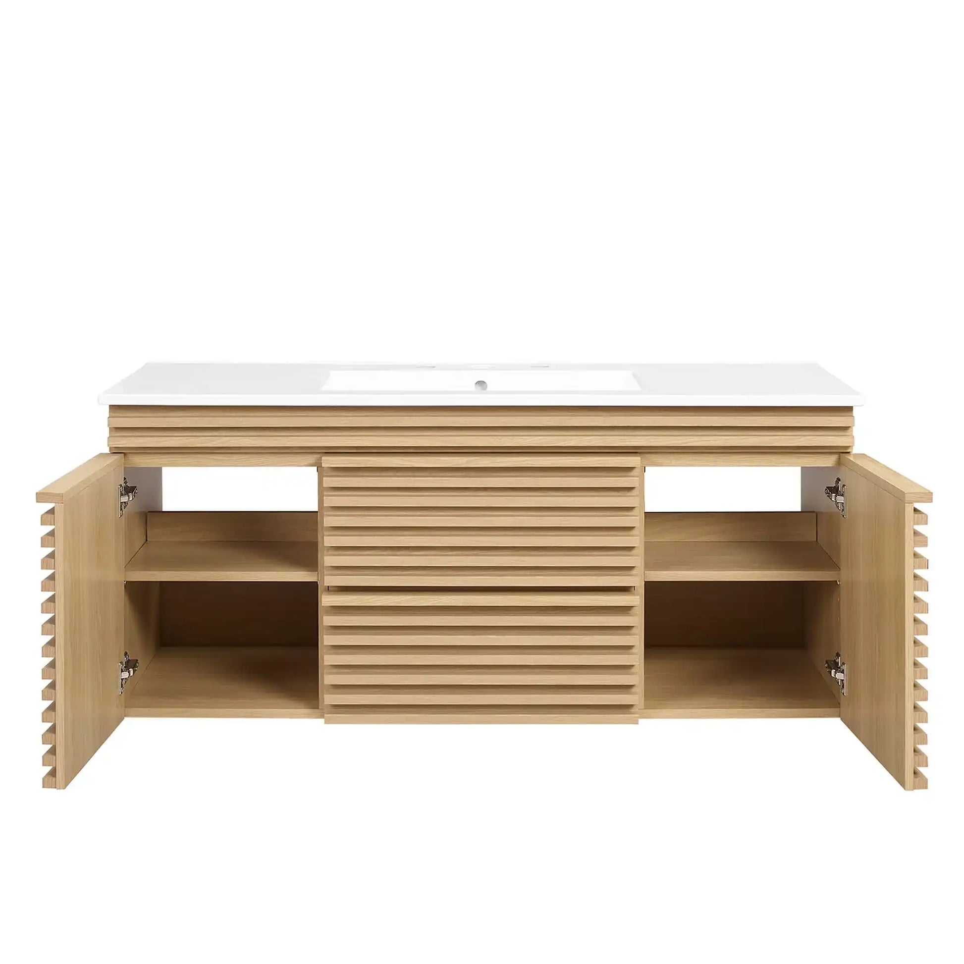 Render 48" Wall-Mount Bathroom Vanity by Modway - Best Buy Furniture