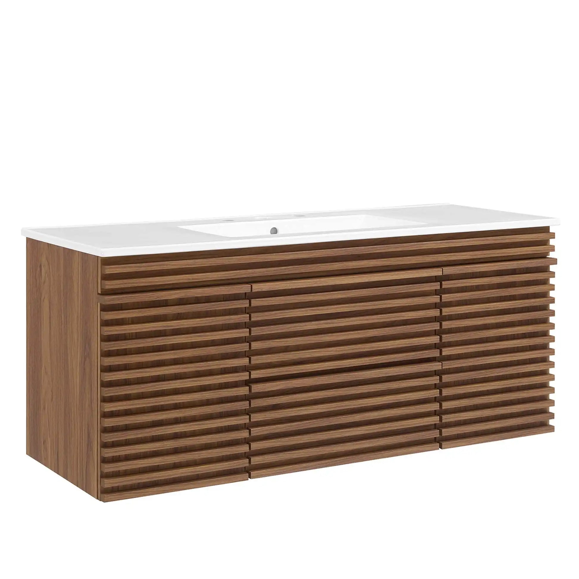 Render 48" Wall-Mount Bathroom Vanity by Modway - Best Buy Furniture