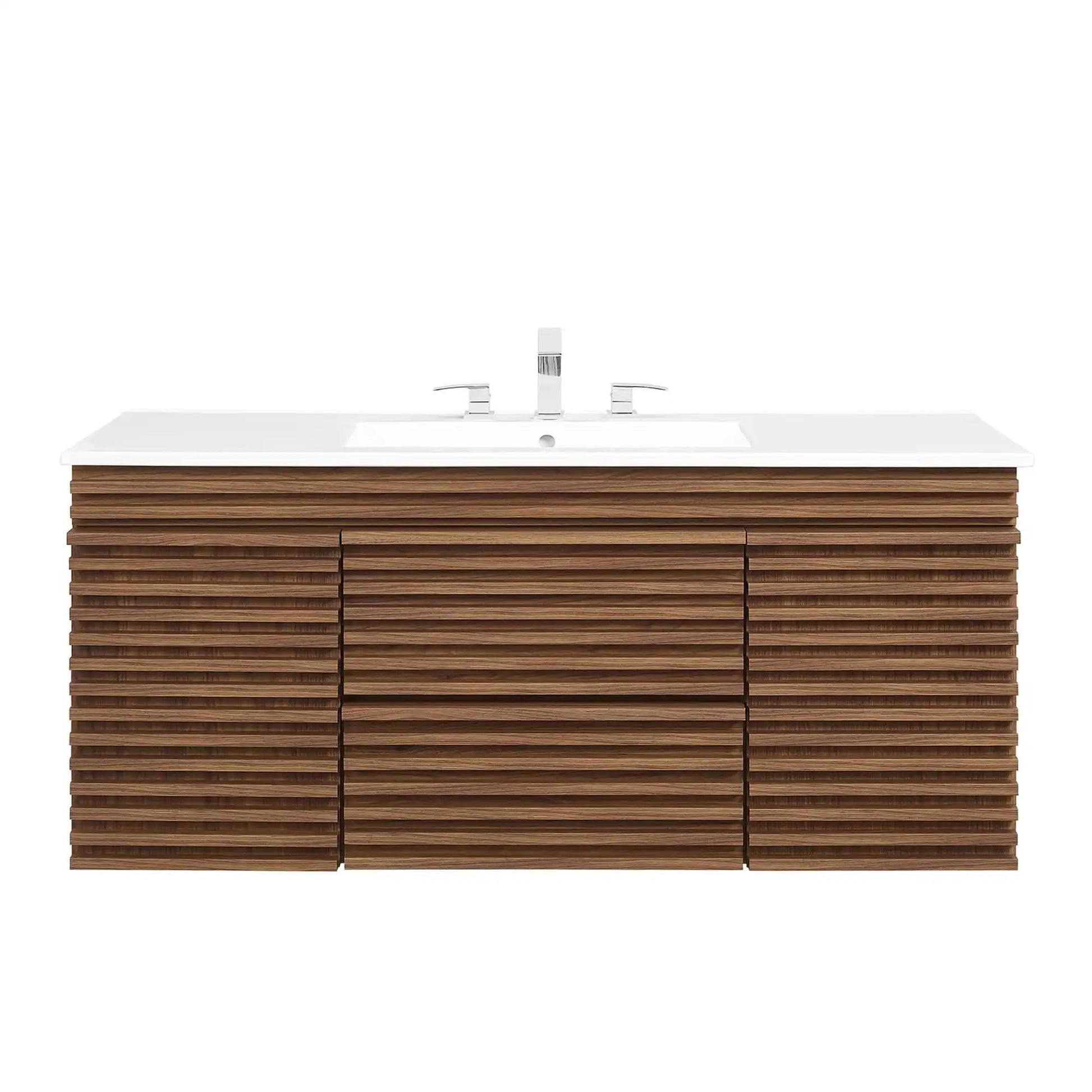 Render 48" Wall-Mount Bathroom Vanity by Modway - Best Buy Furniture