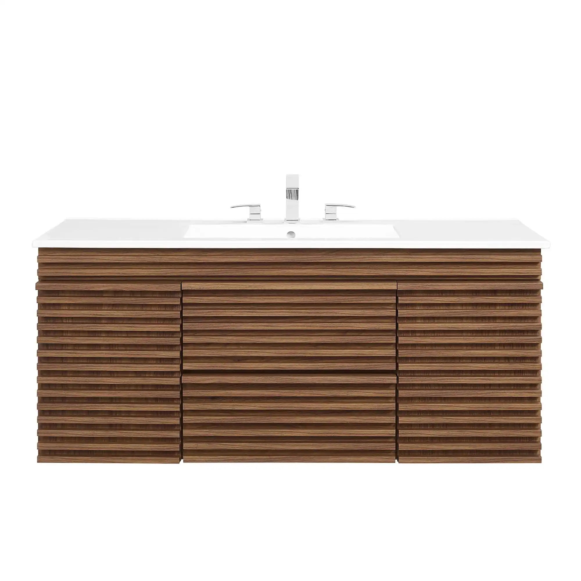 Render 48" Wall-Mount Bathroom Vanity by Modway - Best Buy Furniture
