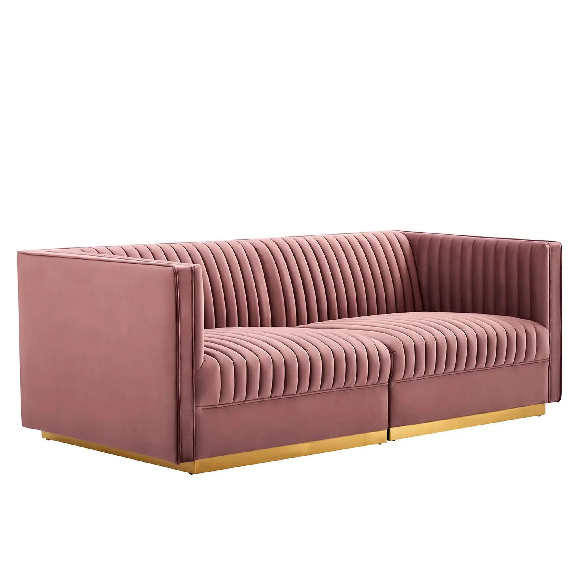 Sanguine Channel Tufted Performance Velvet Modular Sectional Sofa Loveseat by Modway - Best Buy Furniture
