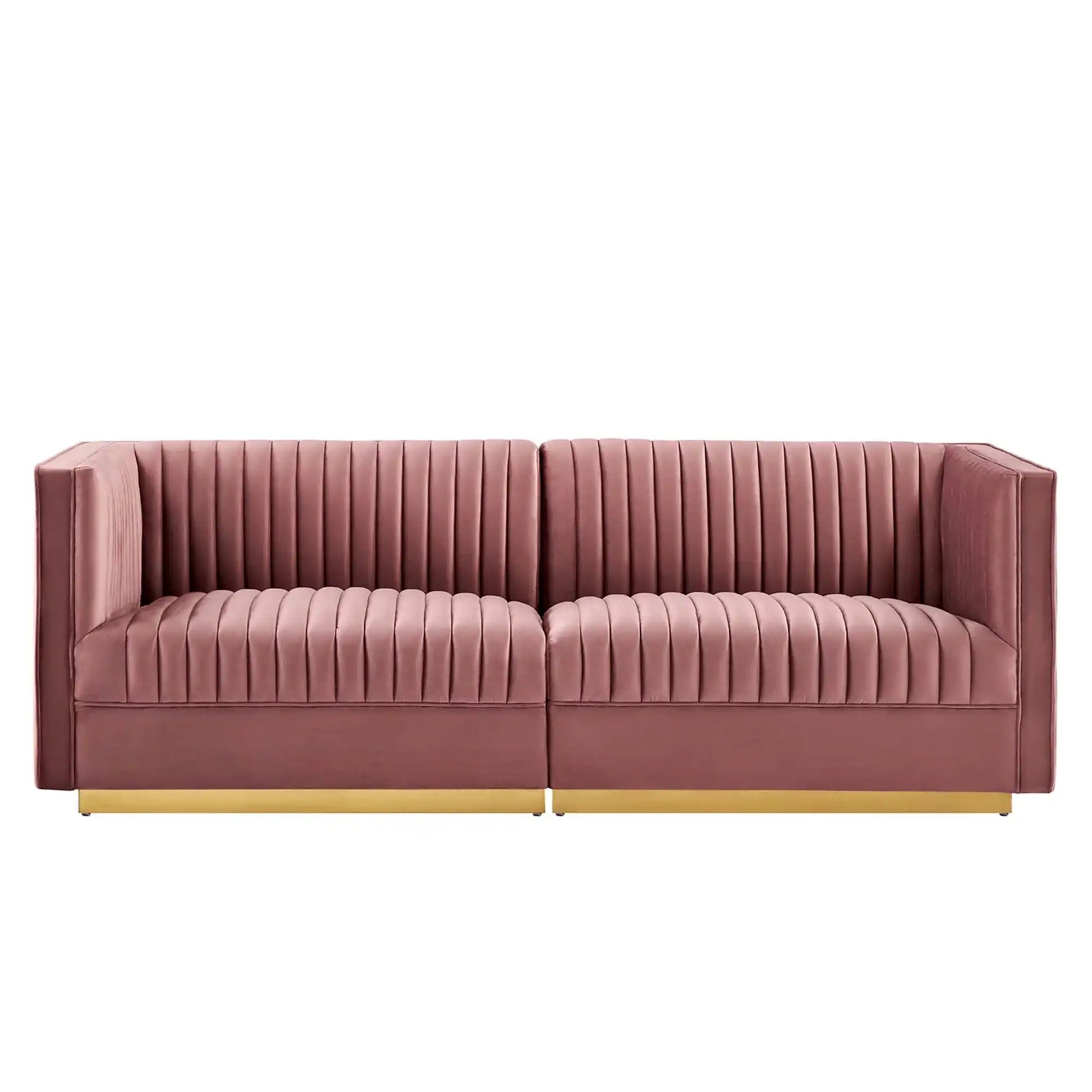 Sanguine Channel Tufted Performance Velvet Modular Sectional Sofa Loveseat by Modway - Best Buy Furniture