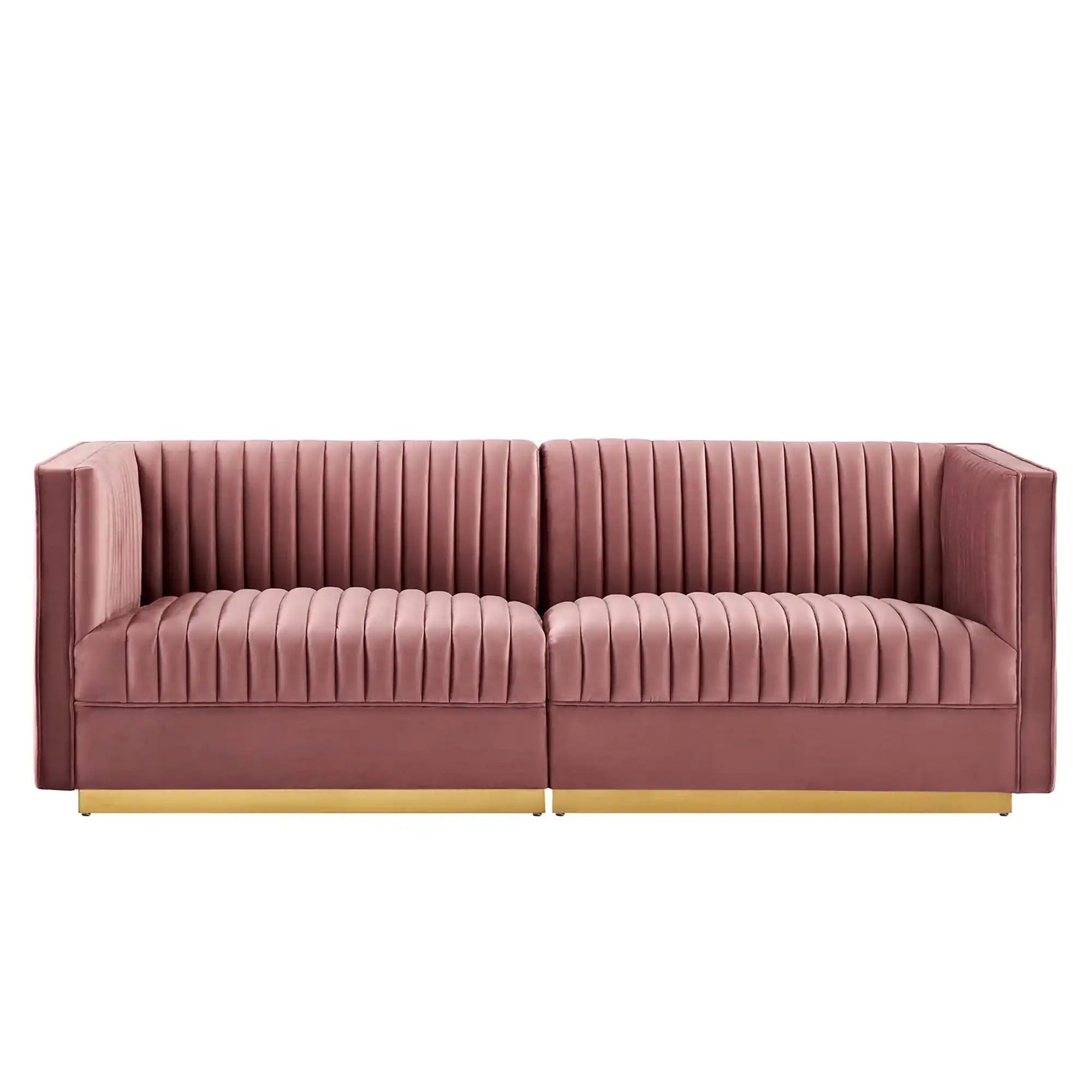 Sanguine Channel Tufted Performance Velvet Modular Sectional Sofa Loveseat by Modway - Best Buy Furniture