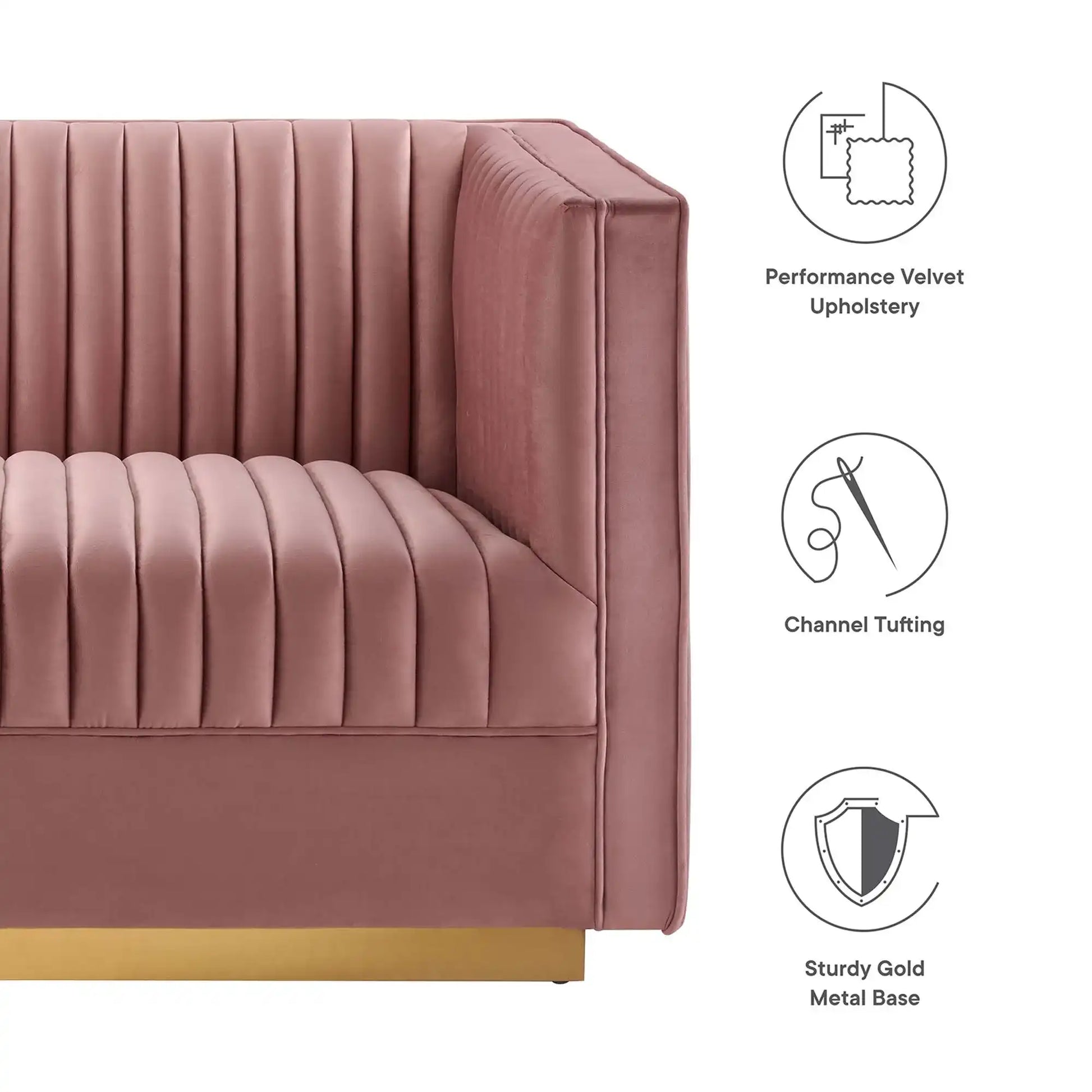 Sanguine Channel Tufted Performance Velvet Modular Sectional Sofa Loveseat by Modway - Best Buy Furniture