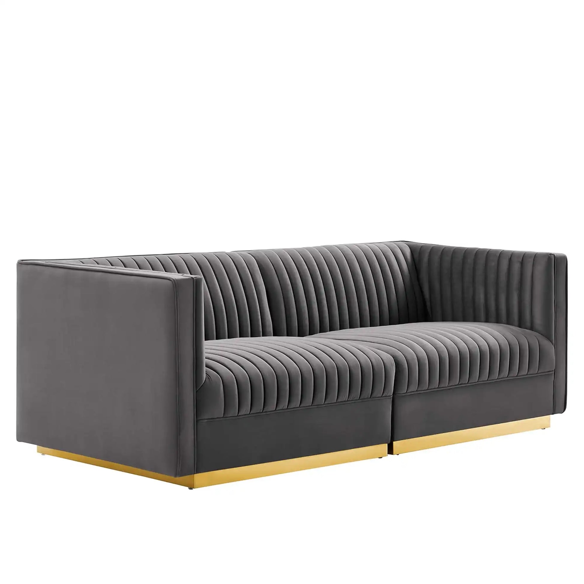 Sanguine Channel Tufted Performance Velvet Modular Sectional Sofa Loveseat by Modway - Best Buy Furniture