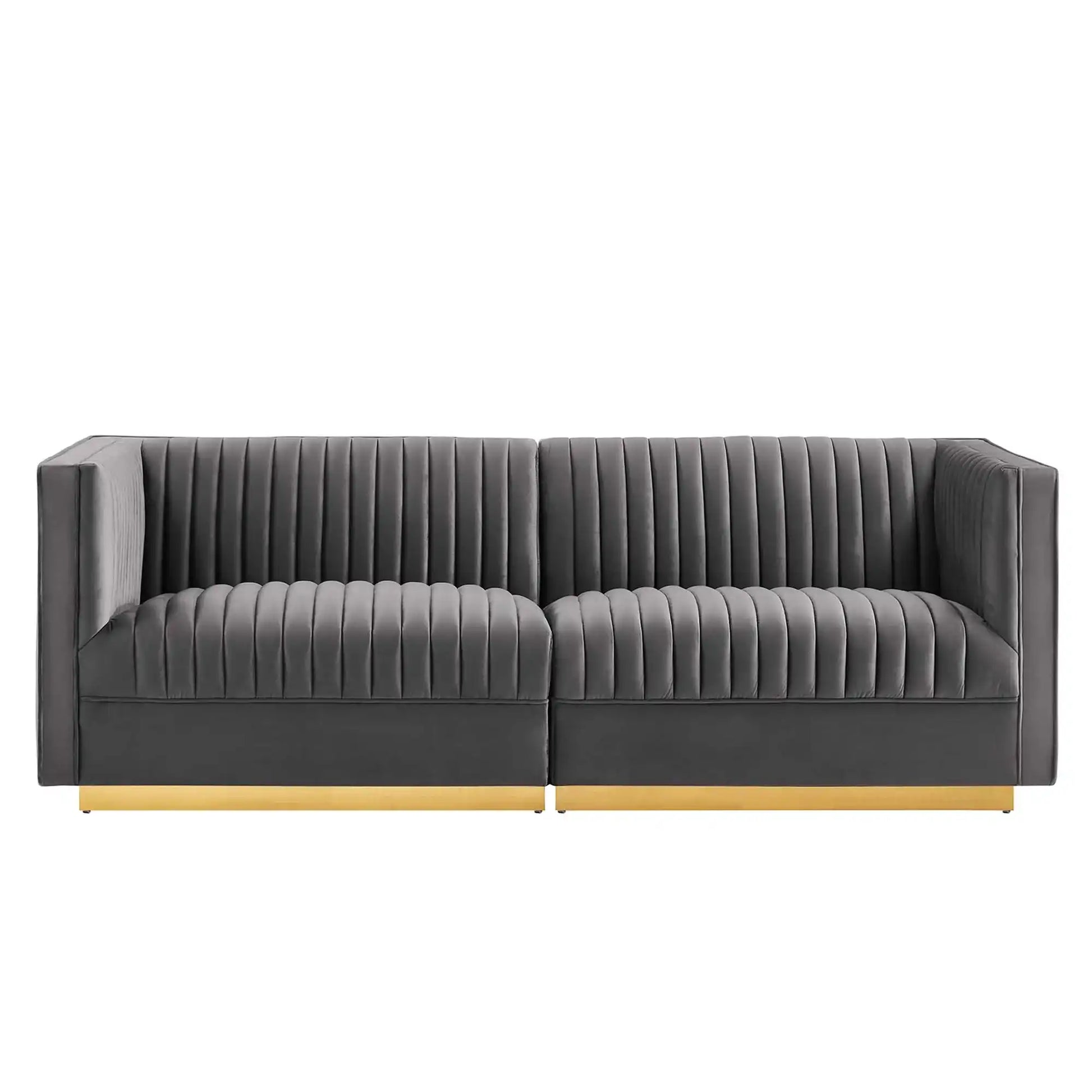 Sanguine Channel Tufted Performance Velvet Modular Sectional Sofa Loveseat by Modway - Best Buy Furniture