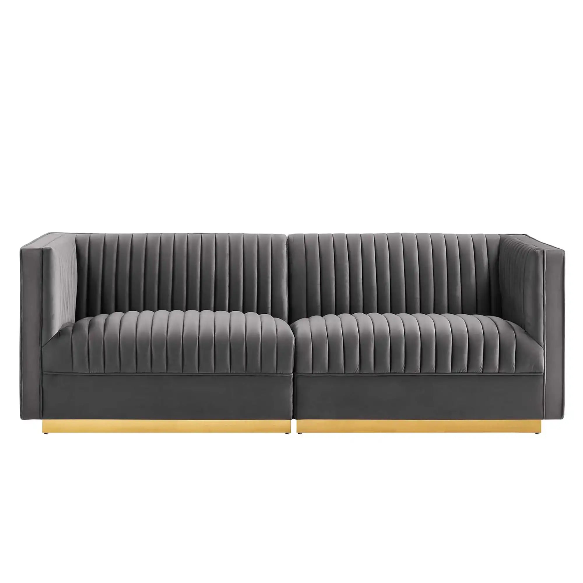 Sanguine Channel Tufted Performance Velvet Modular Sectional Sofa Loveseat by Modway - Best Buy Furniture