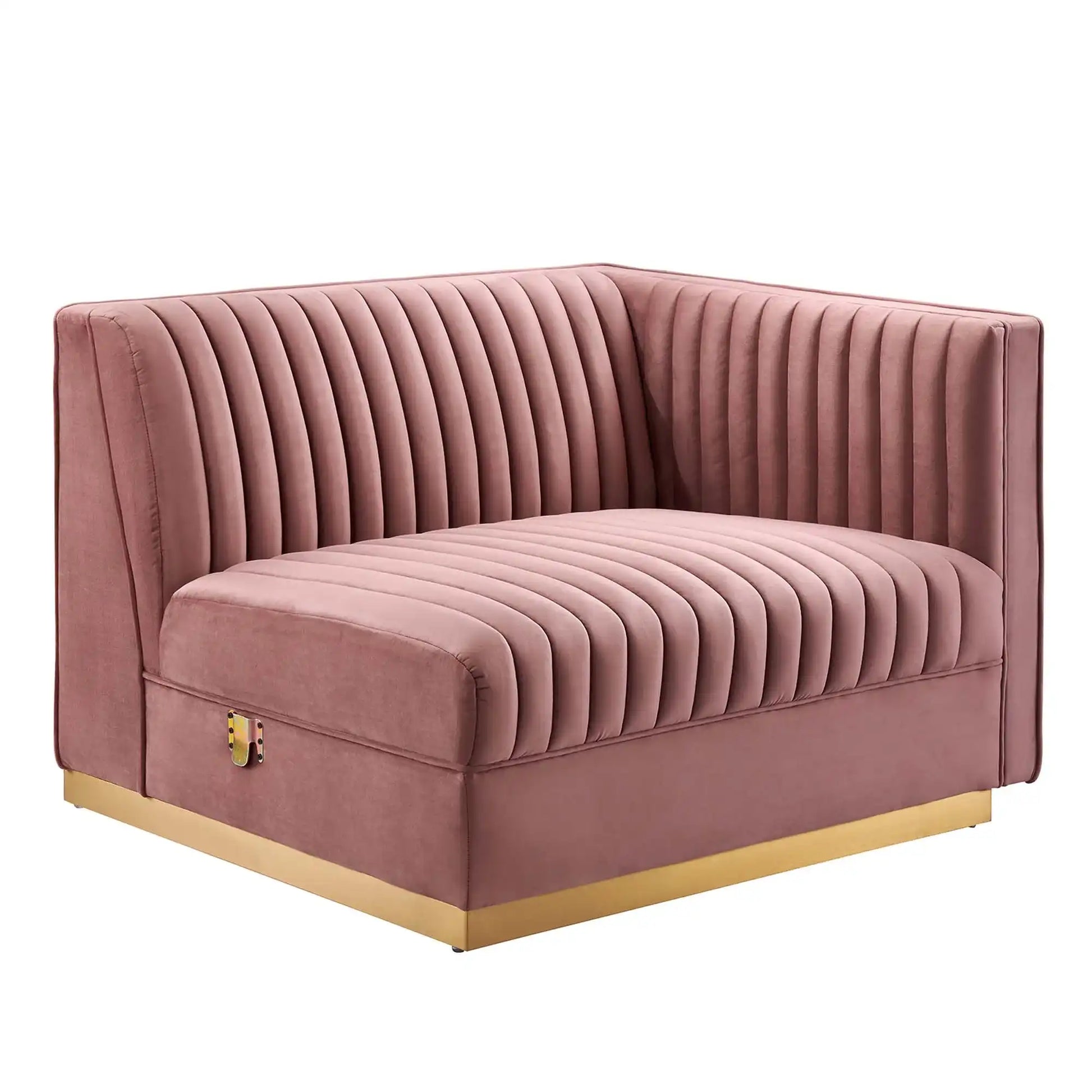 Sanguine Channel Tufted Performance Velvet 3-Seat Modular Sectional Sofa by Modway - Best Buy Furniture