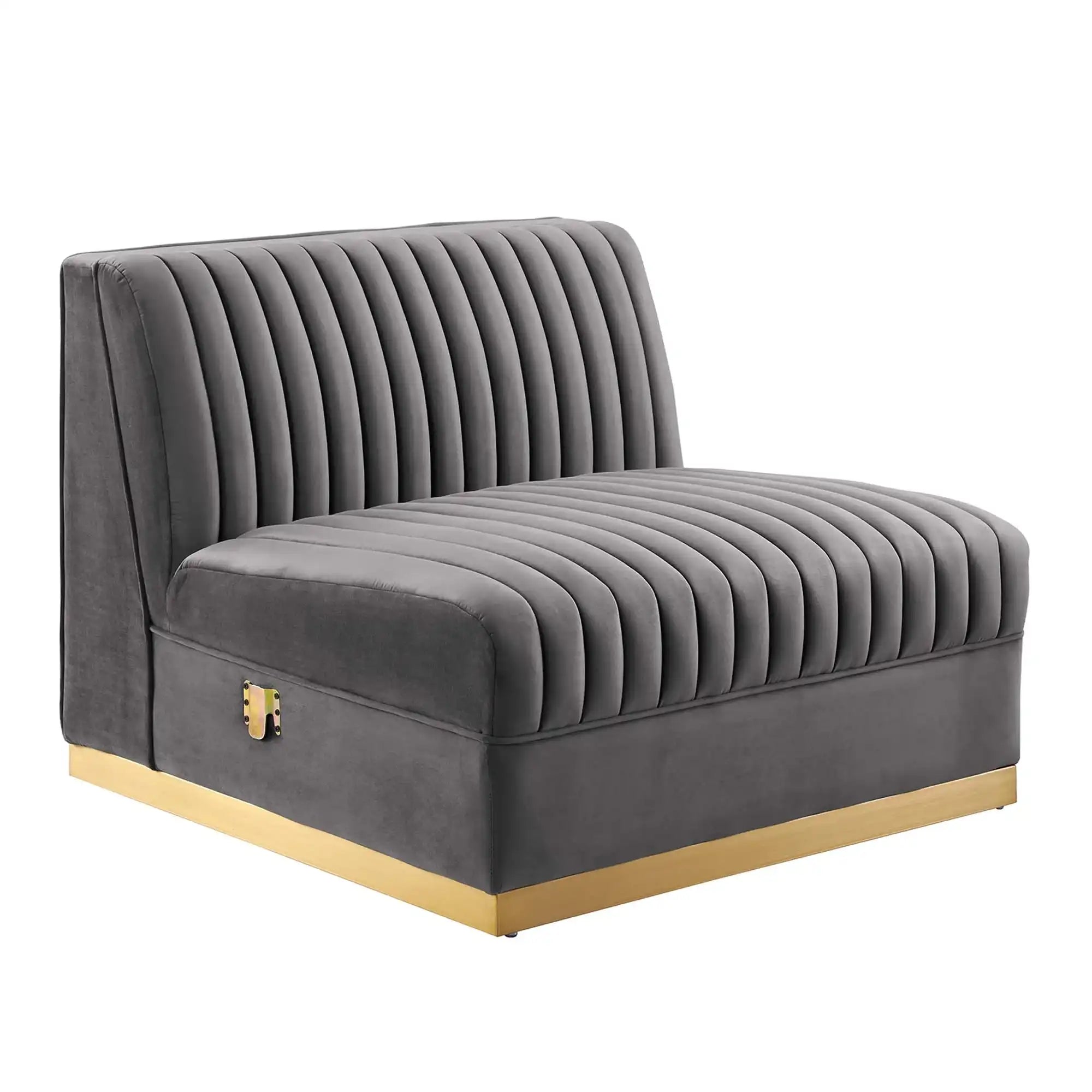 Sanguine Channel Tufted Performance Velvet 3-Seat Modular Sectional Sofa by Modway - Best Buy Furniture