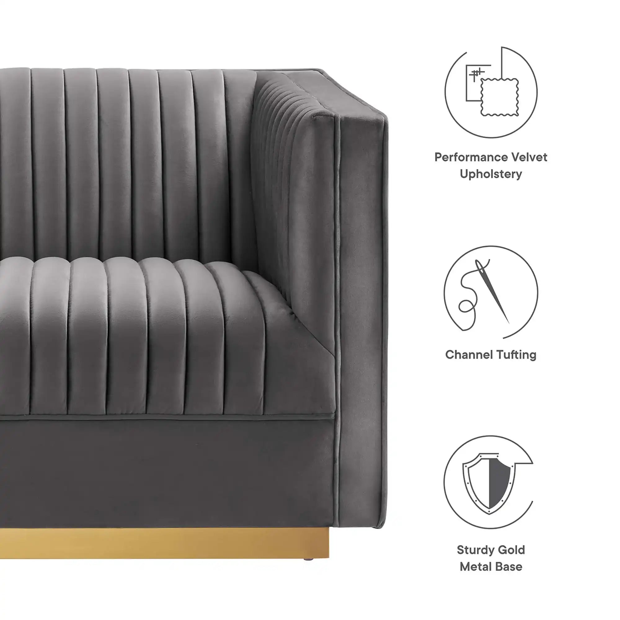Sanguine 4-Piece Channel Tufted Performance Velvet Modular Sectional Sofa by Modway - Best Buy Furniture