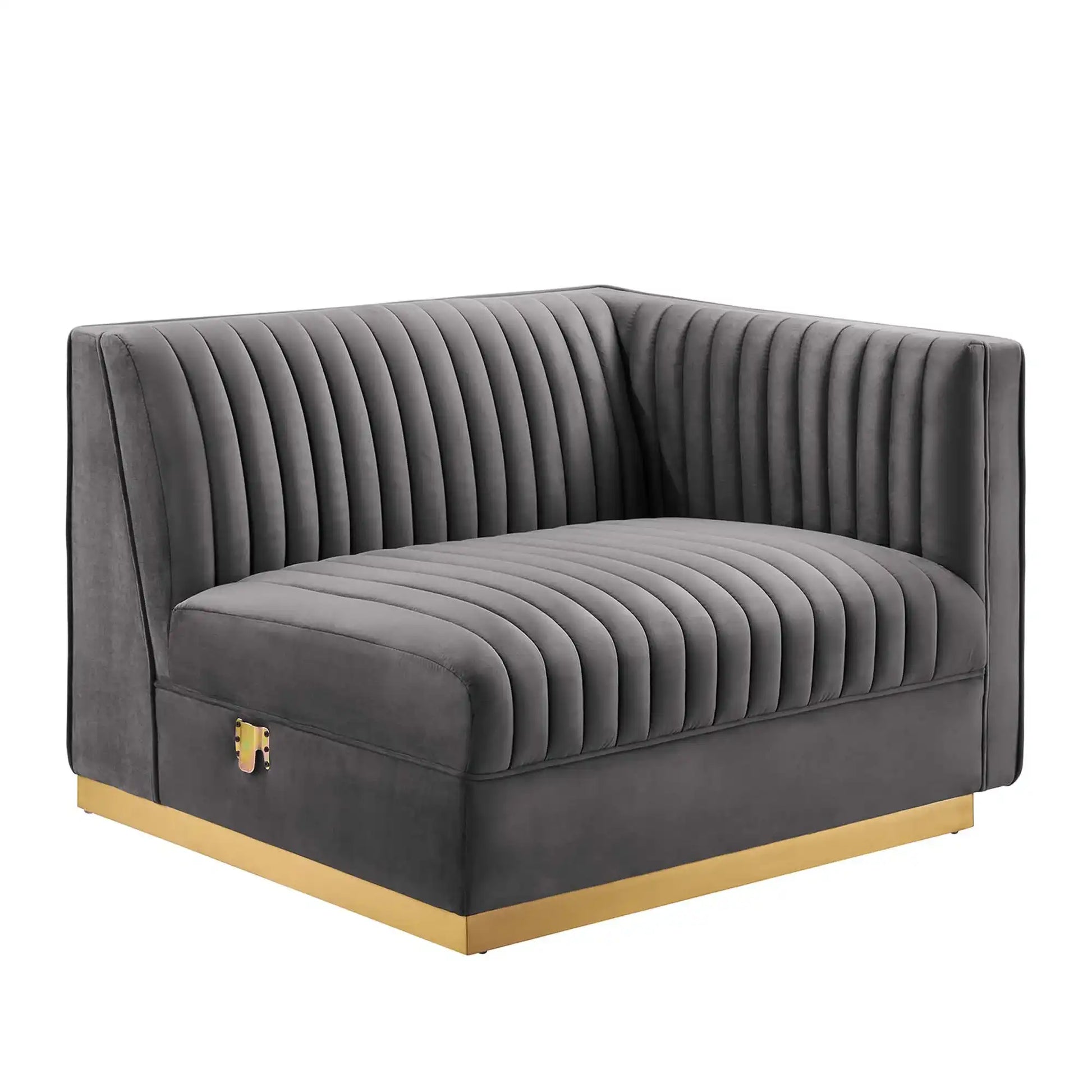 Sanguine 4-Piece Channel Tufted Performance Velvet Modular Sectional Sofa by Modway - Best Buy Furniture