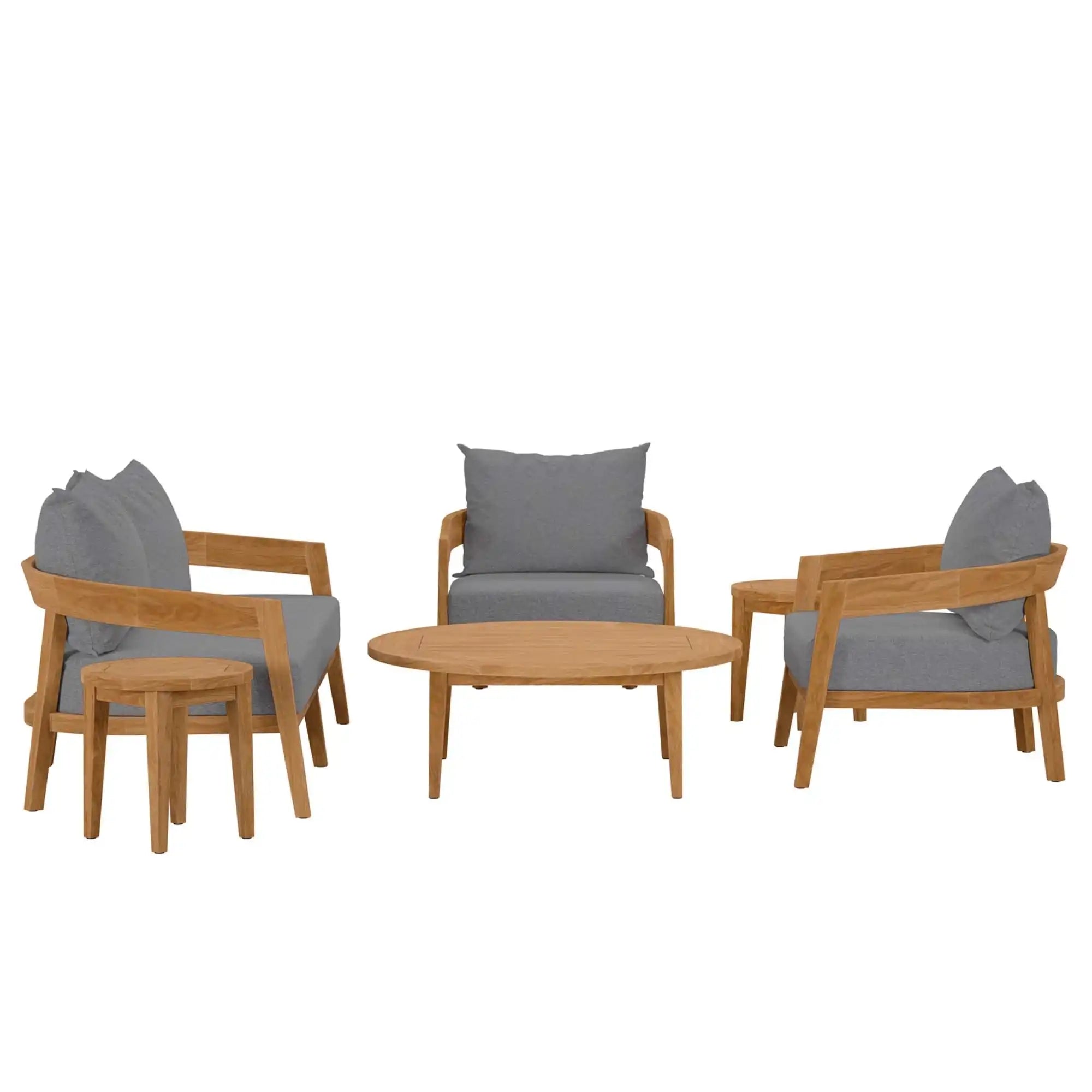 Brisbane 6-Piece Teak Wood Outdoor Patio Set by Modway - Best Buy Furniture