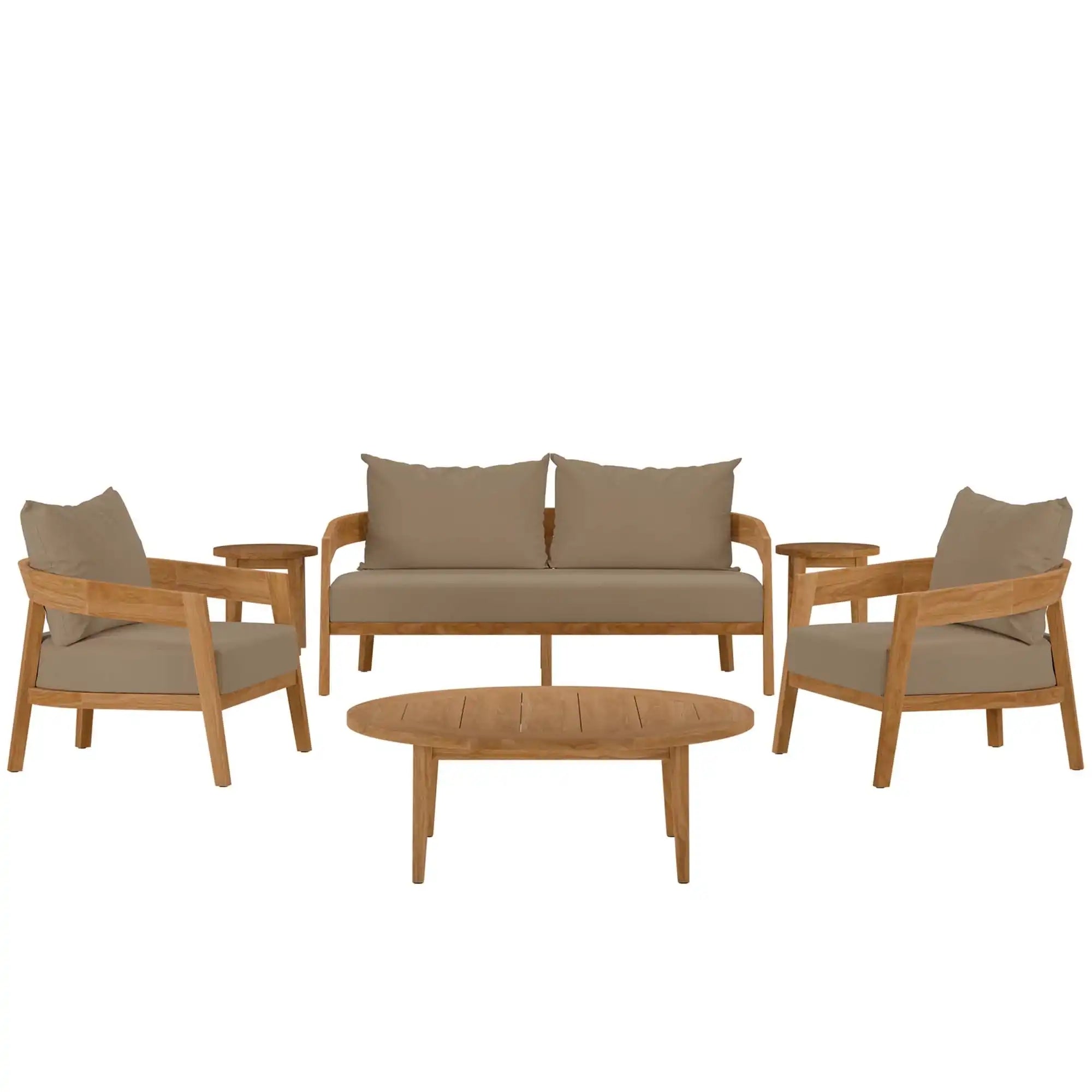 Brisbane 6-Piece Teak Wood Outdoor Patio Set by Modway - Best Buy Furniture