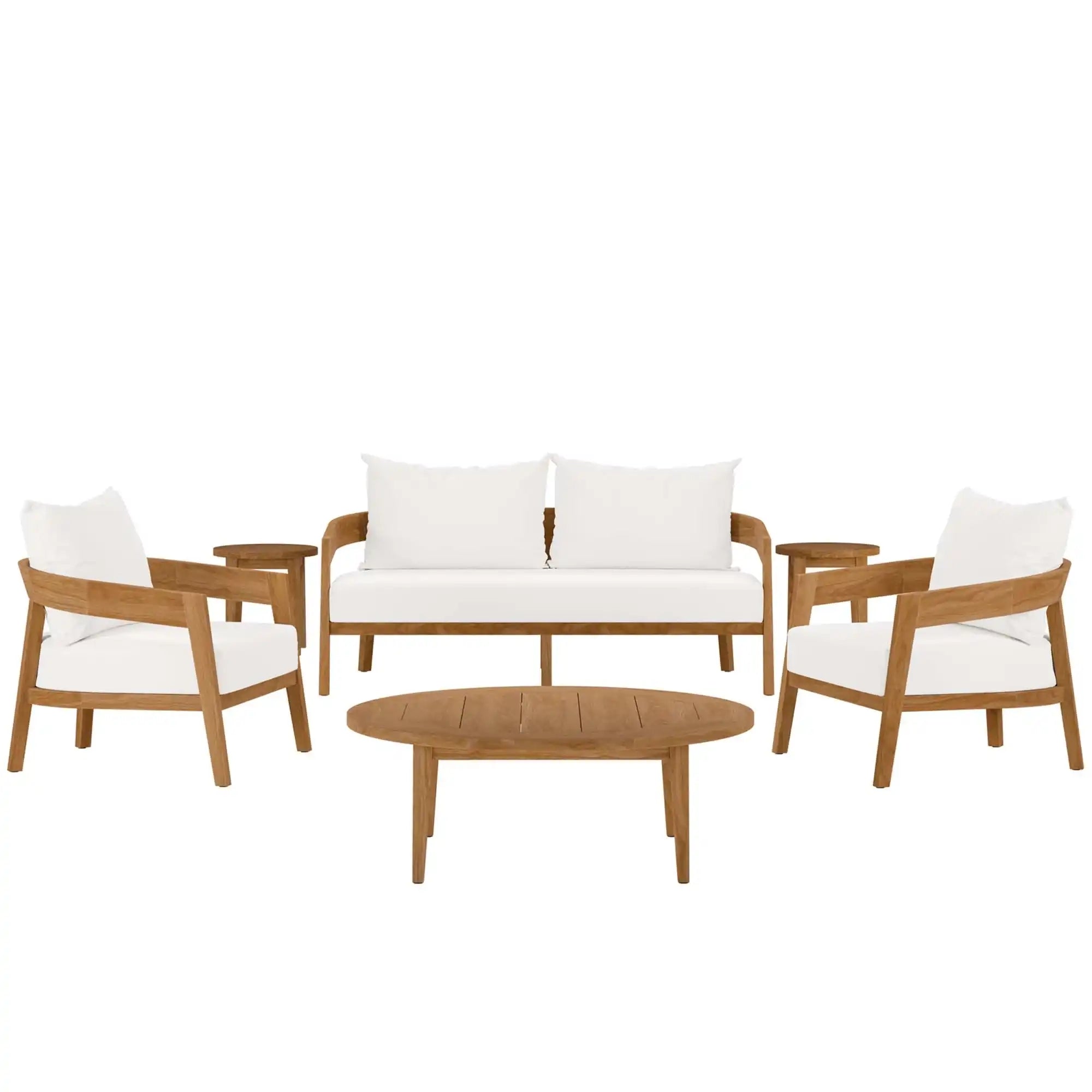 Brisbane 6-Piece Teak Wood Outdoor Patio Set by Modway - Best Buy Furniture