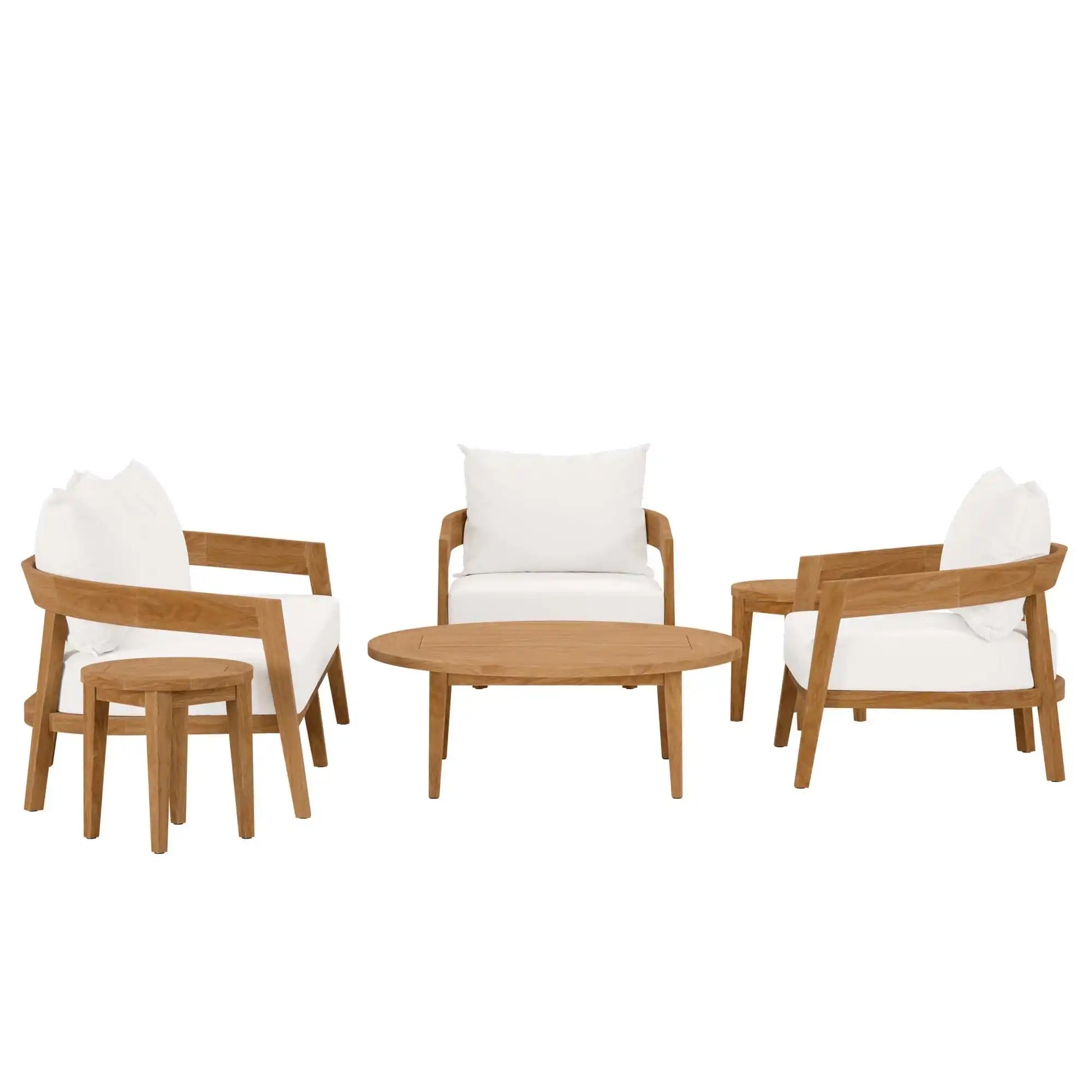 Brisbane 6-Piece Teak Wood Outdoor Patio Set by Modway - Best Buy Furniture