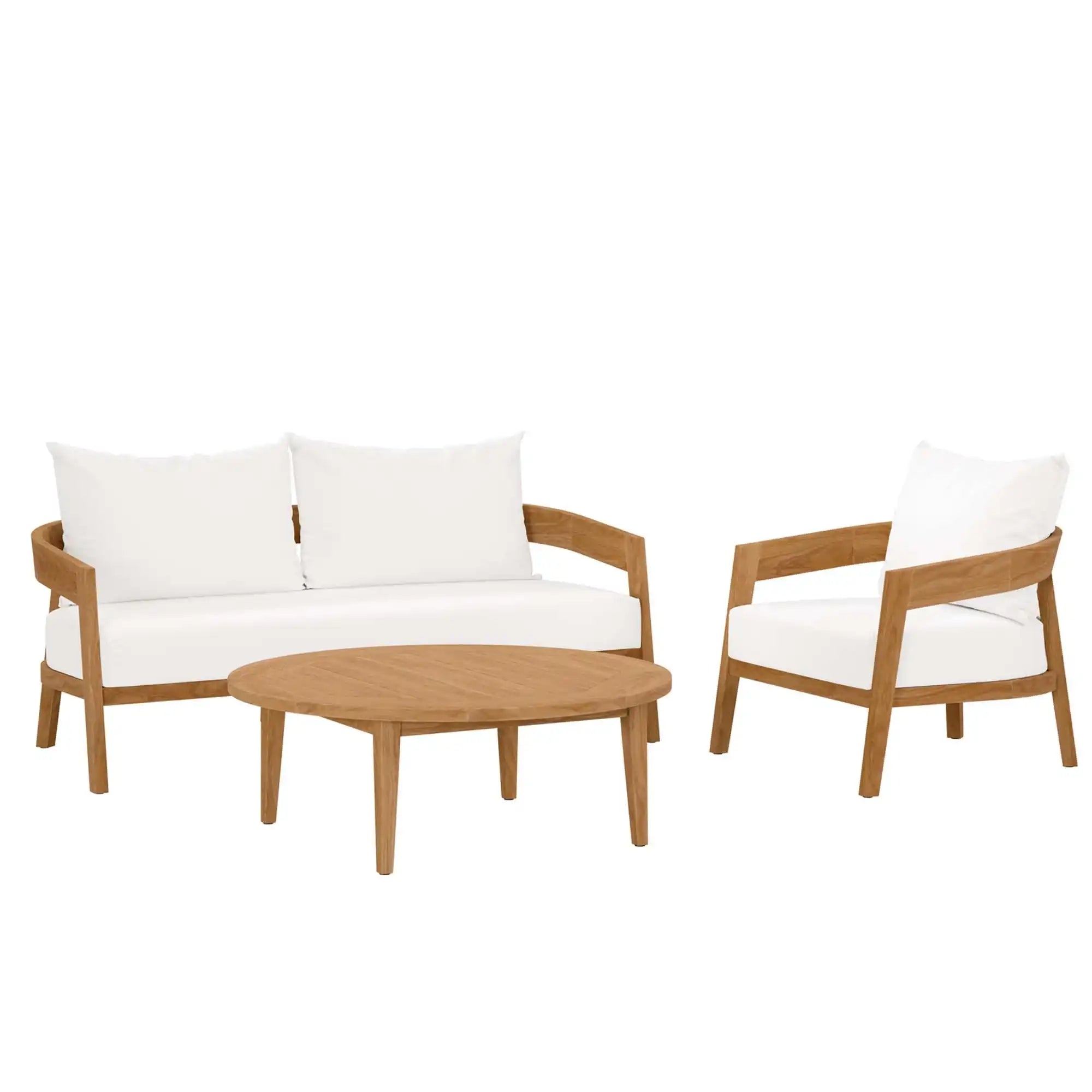 Brisbane 3-Piece Teak Wood Outdoor Patio Set by Modway - Best Buy Furniture