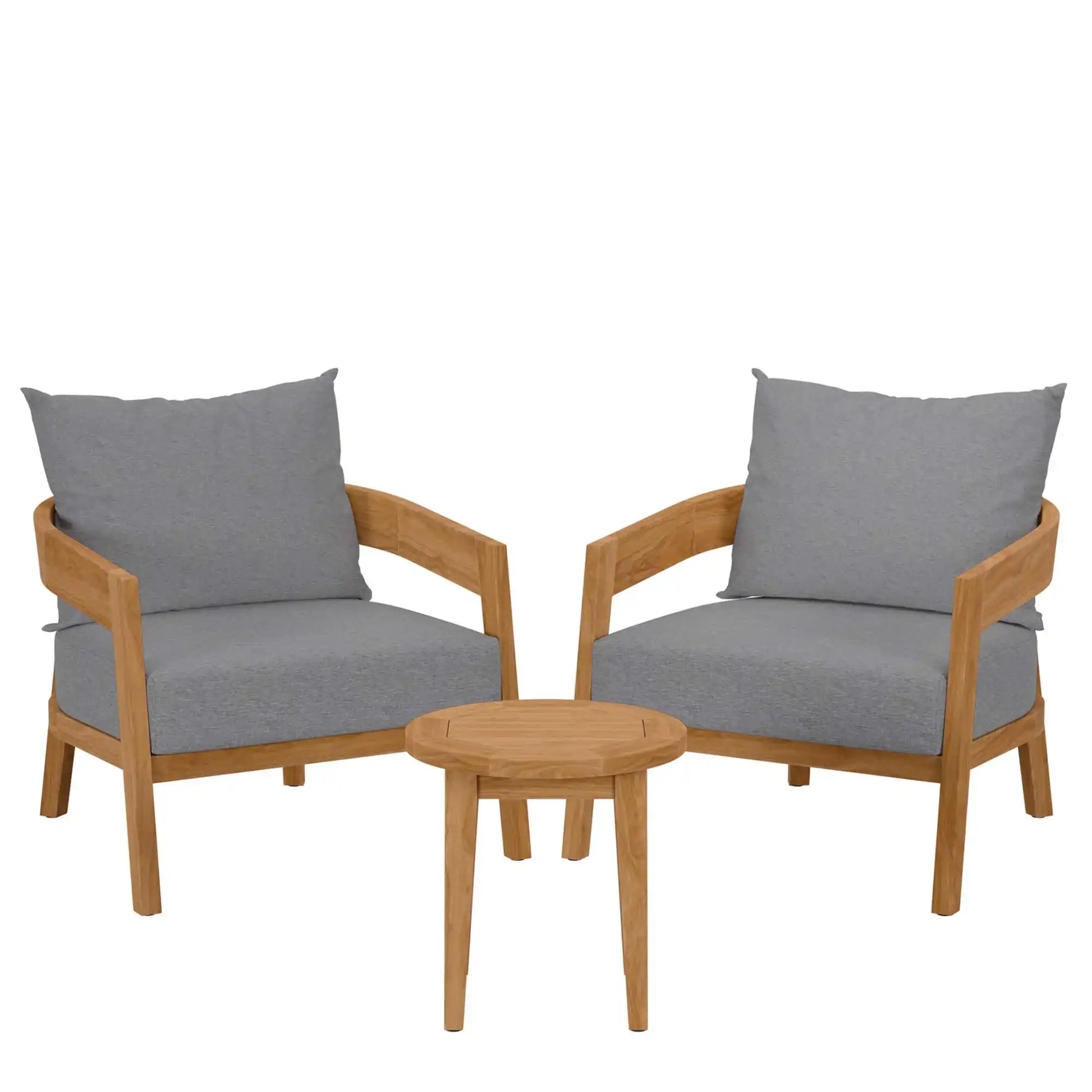 Brisbane 3-Piece Teak Wood Outdoor Patio Set by Modway - Best Buy Furniture