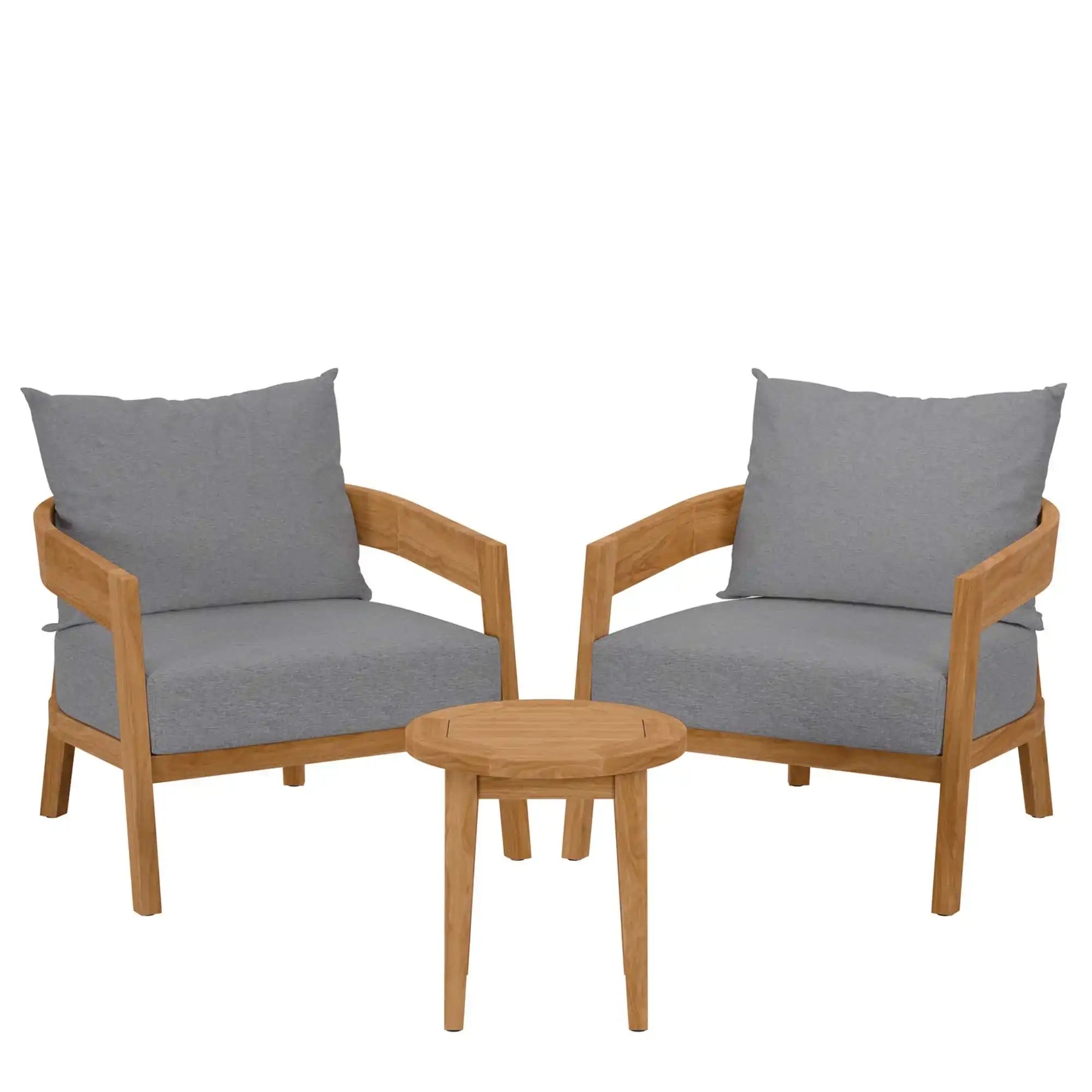 Brisbane 3-Piece Teak Wood Outdoor Patio Set by Modway - Best Buy Furniture