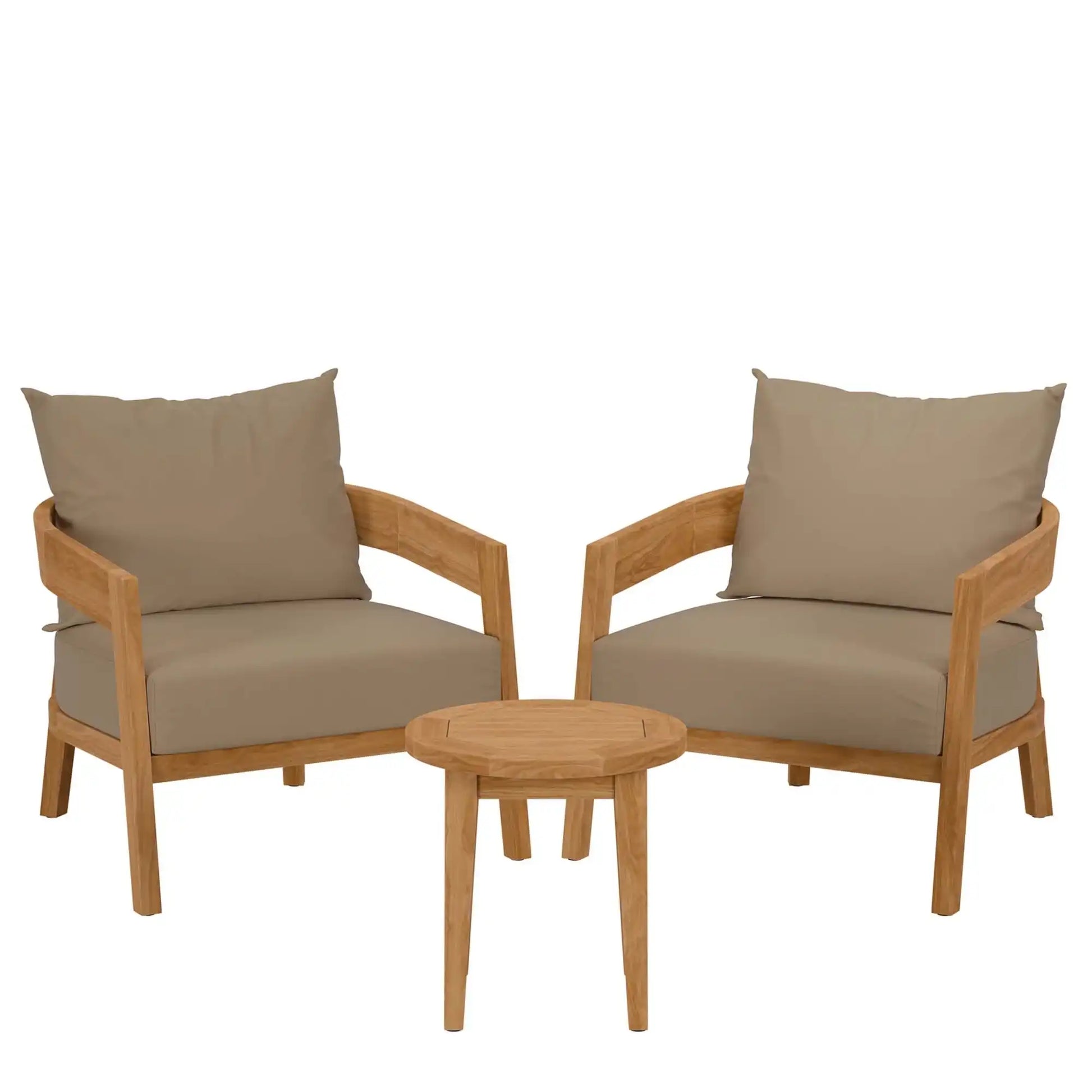 Brisbane 3-Piece Teak Wood Outdoor Patio Set by Modway - Best Buy Furniture
