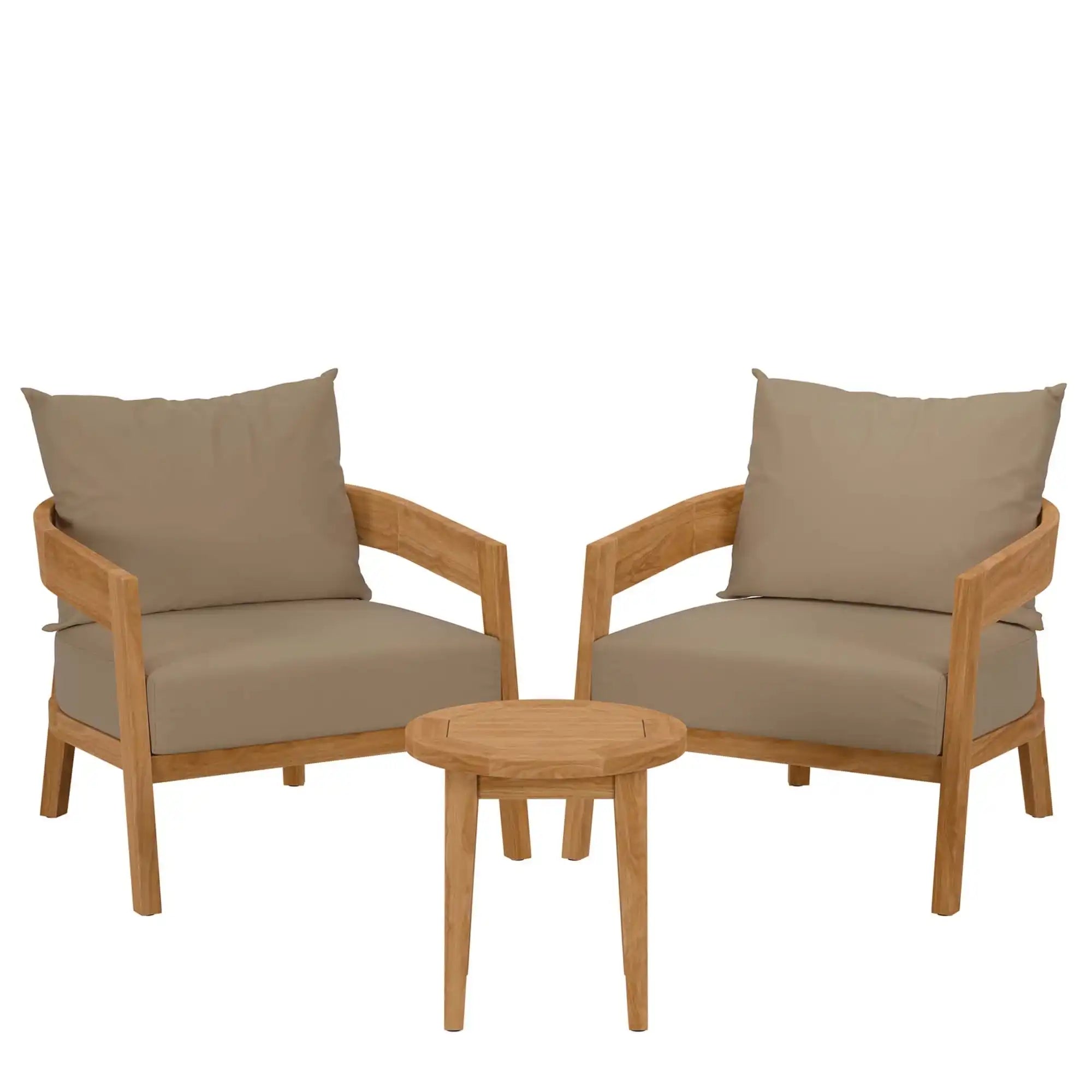 Brisbane 3-Piece Teak Wood Outdoor Patio Set by Modway - Best Buy Furniture