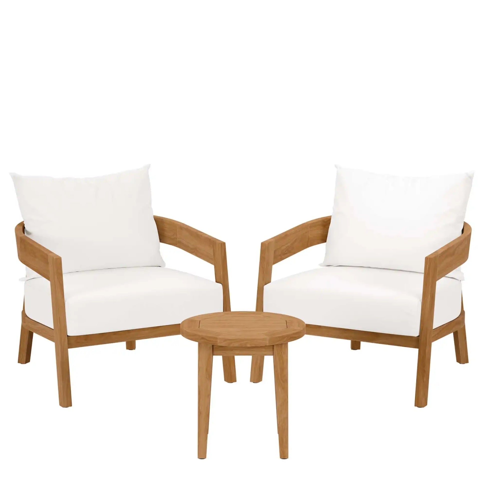 Brisbane 3-Piece Teak Wood Outdoor Patio Set by Modway - Best Buy Furniture