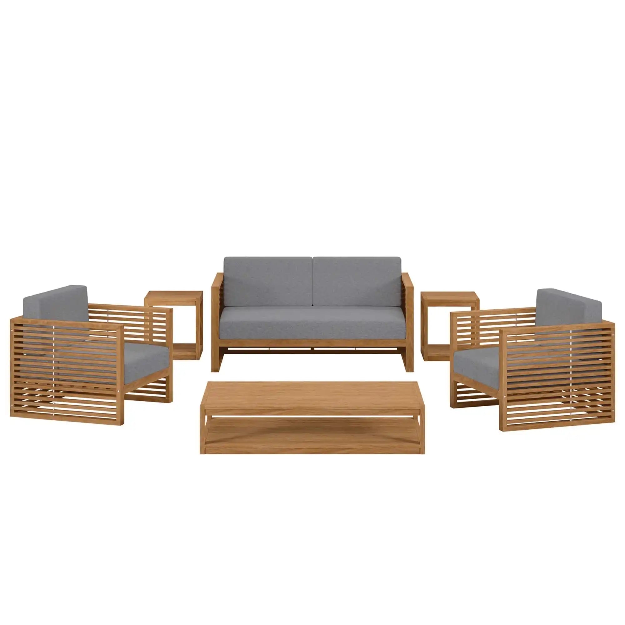 Carlsbad 6-Piece Teak Wood Outdoor Patio Set by Modway - Best Buy Furniture