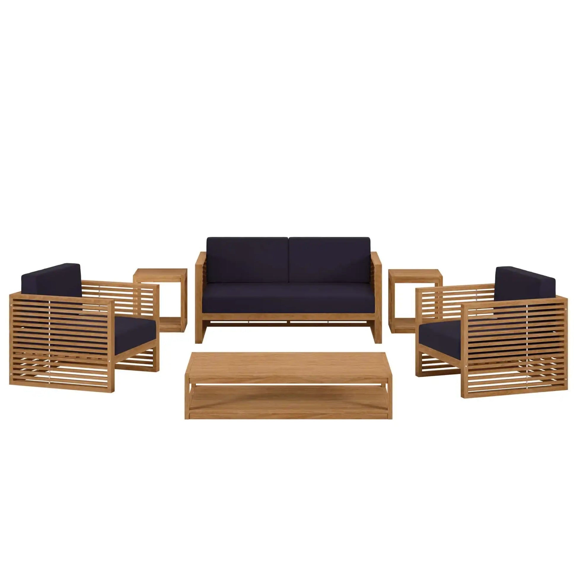 Carlsbad 6-Piece Teak Wood Outdoor Patio Set by Modway - Best Buy Furniture