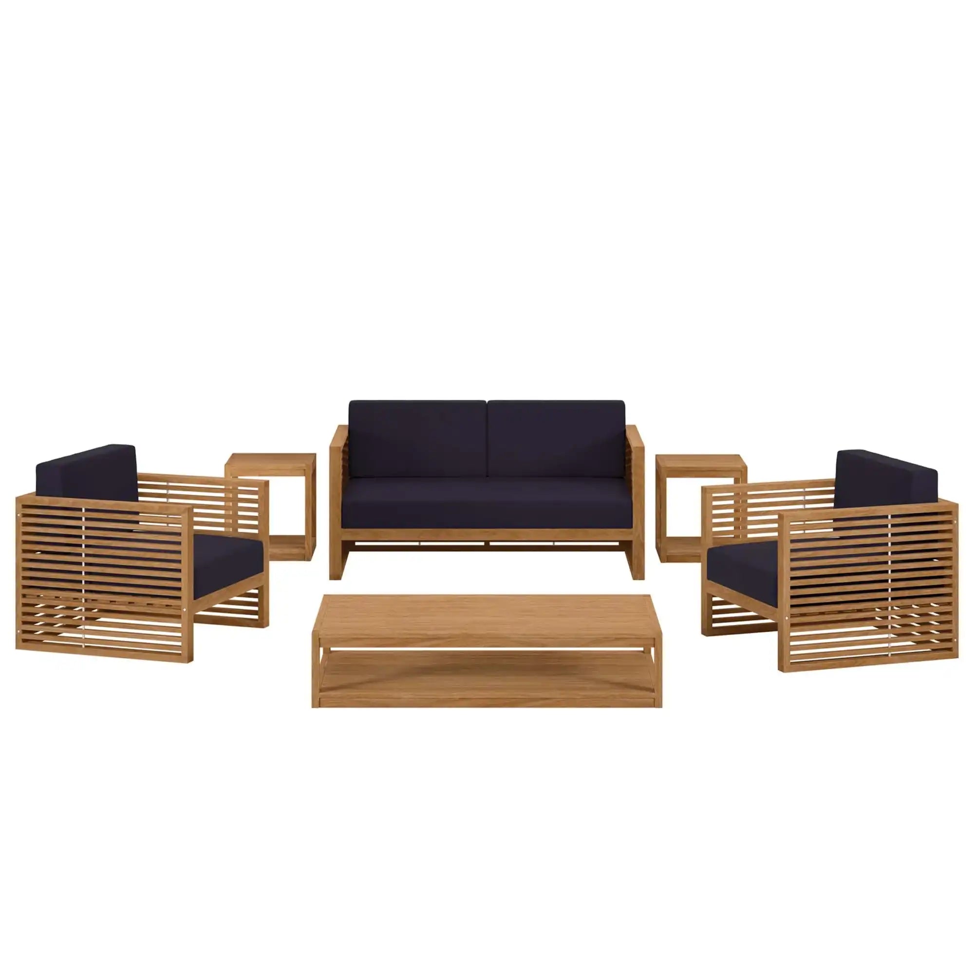 Carlsbad 6-Piece Teak Wood Outdoor Patio Set by Modway - Best Buy Furniture